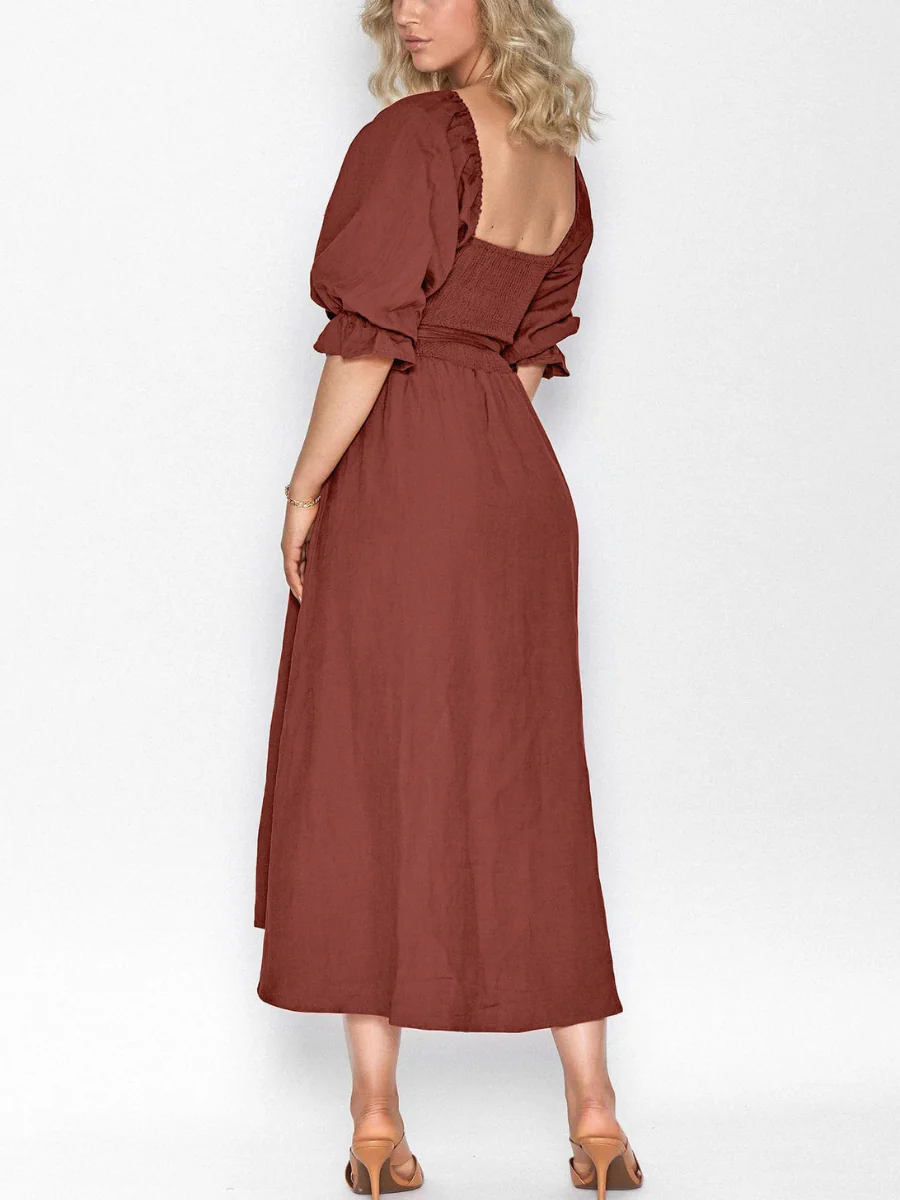 SUNSET SANDS TWO WAY WEARABLE MIDI DRESS - BRICK - Image 2