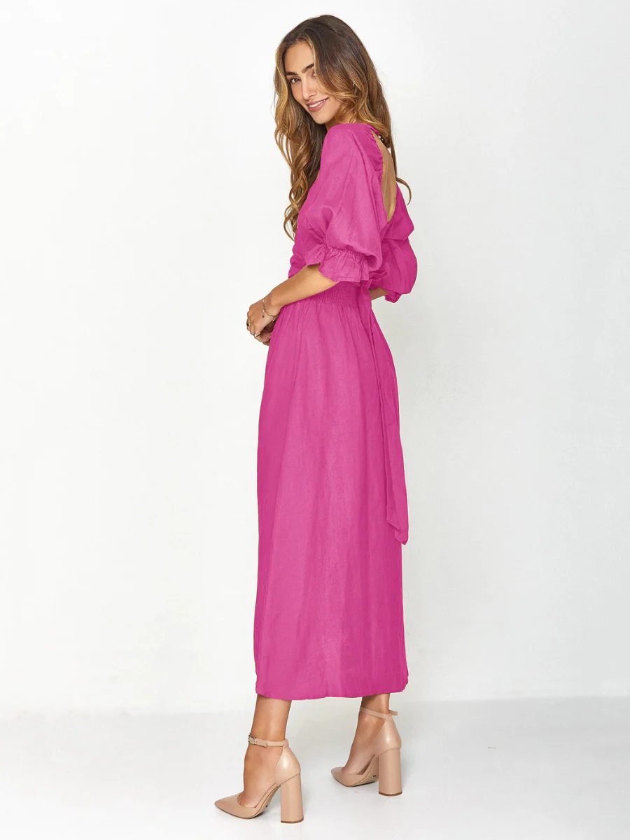SUNSET SANDS TWO WAY WEARABLE MIDI DRESS - FUCHSIA - Image 3