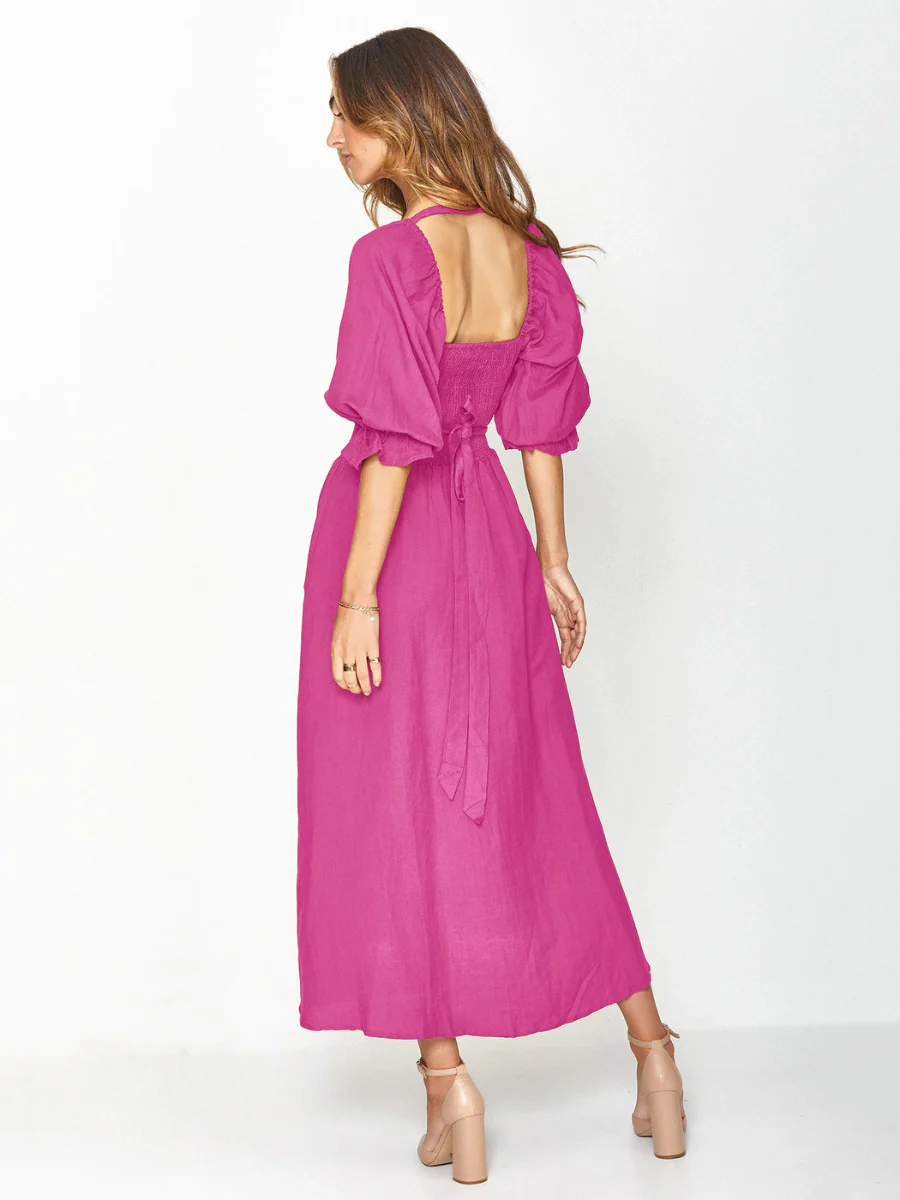 SUNSET SANDS TWO WAY WEARABLE MIDI DRESS - FUCHSIA - Image 4