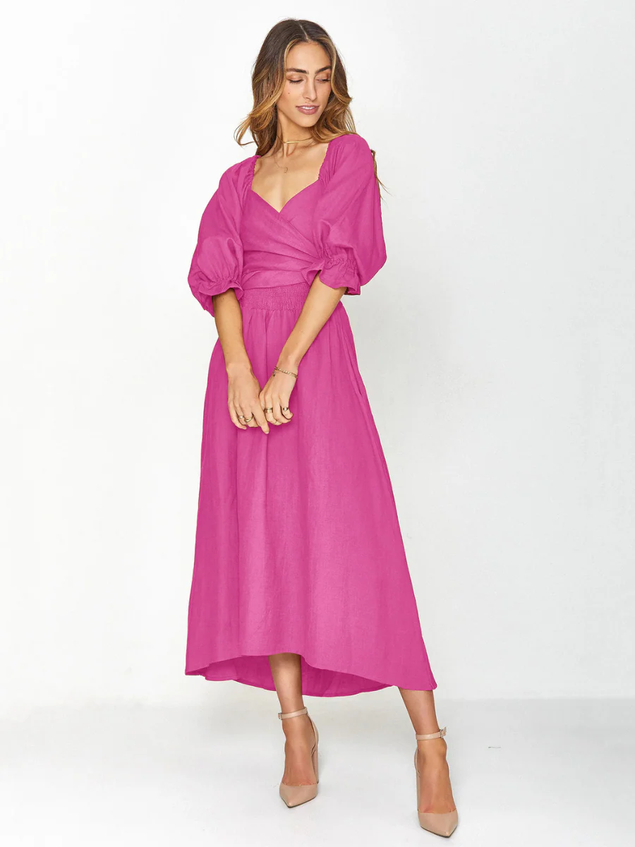 SUNSET SANDS TWO WAY WEARABLE MIDI DRESS - FUCHSIA - Image 5