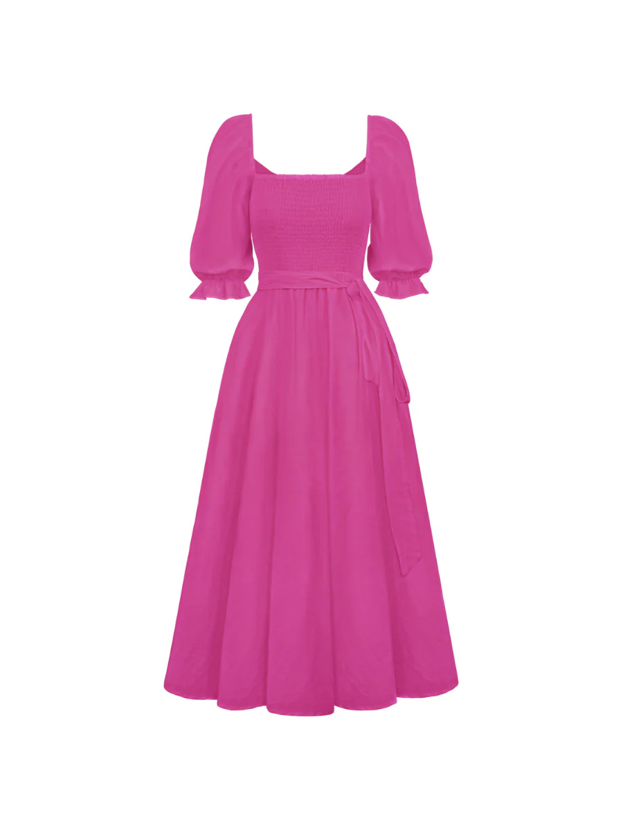 SUNSET SANDS TWO WAY WEARABLE MIDI DRESS - FUCHSIA - Image 6