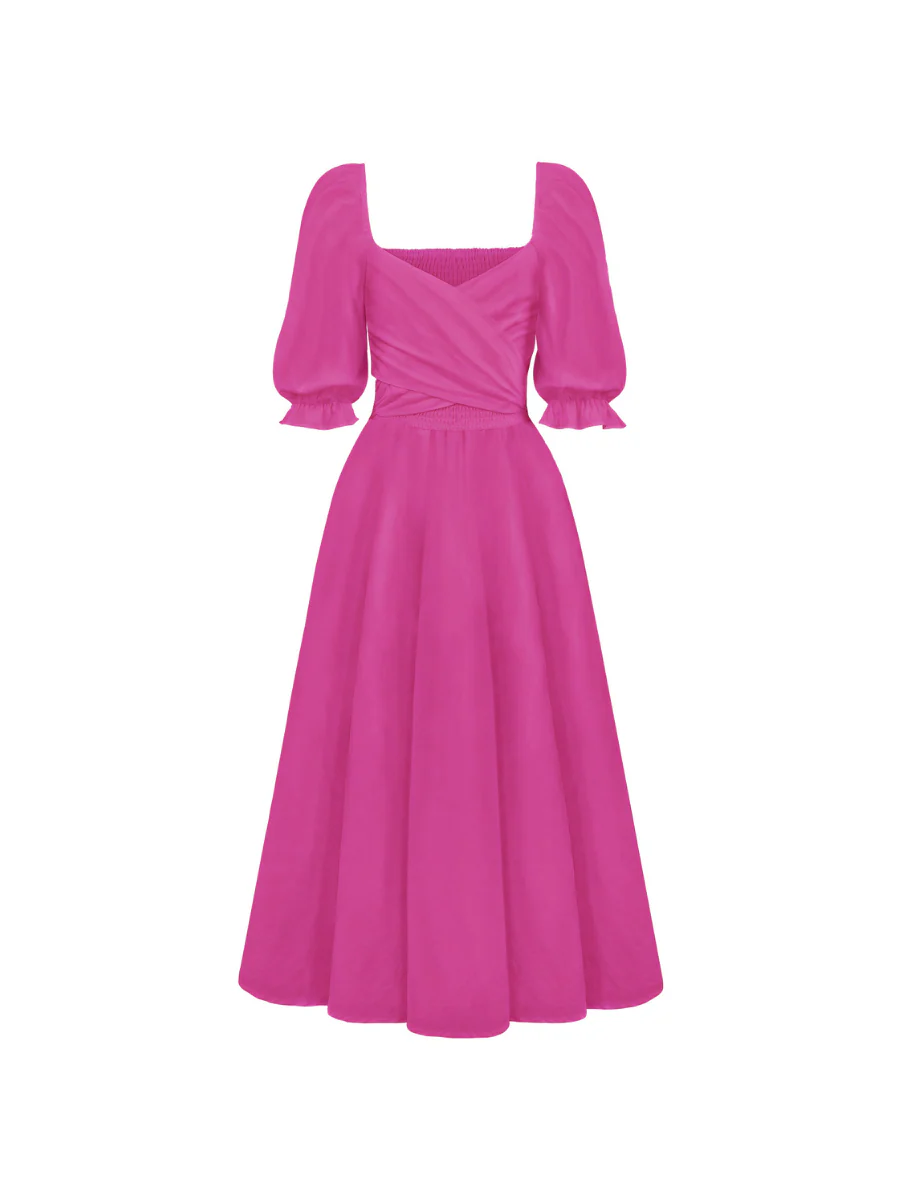 SUNSET SANDS TWO WAY WEARABLE MIDI DRESS - FUCHSIA - Image 7