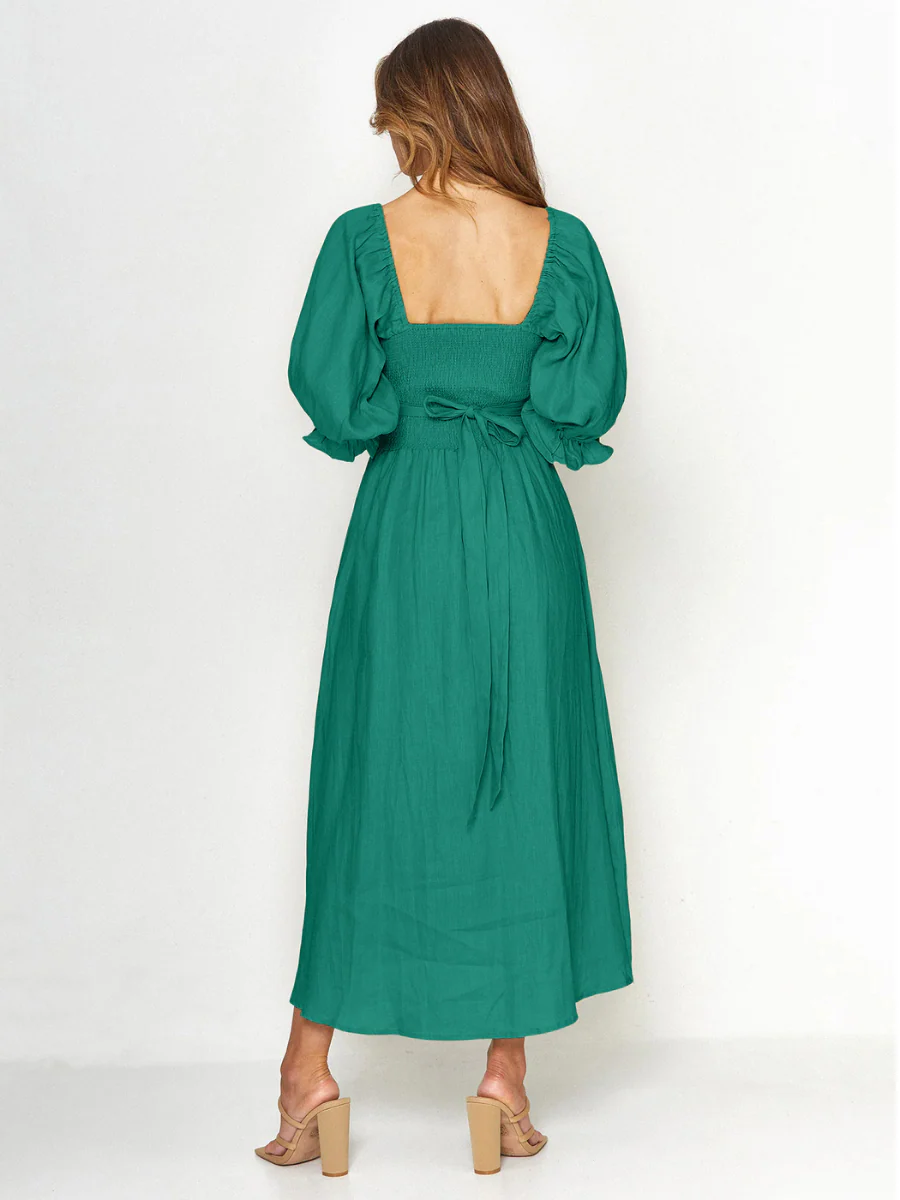 SUNSET SANDS TWO WAY WEARABLE MIDI DRESS - TEAL - Image 4