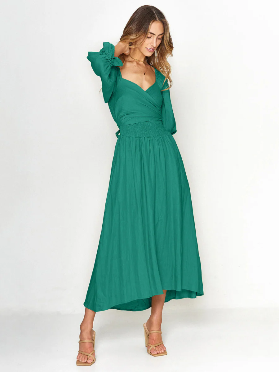 SUNSET SANDS TWO WAY WEARABLE MIDI DRESS - TEAL - Image 5