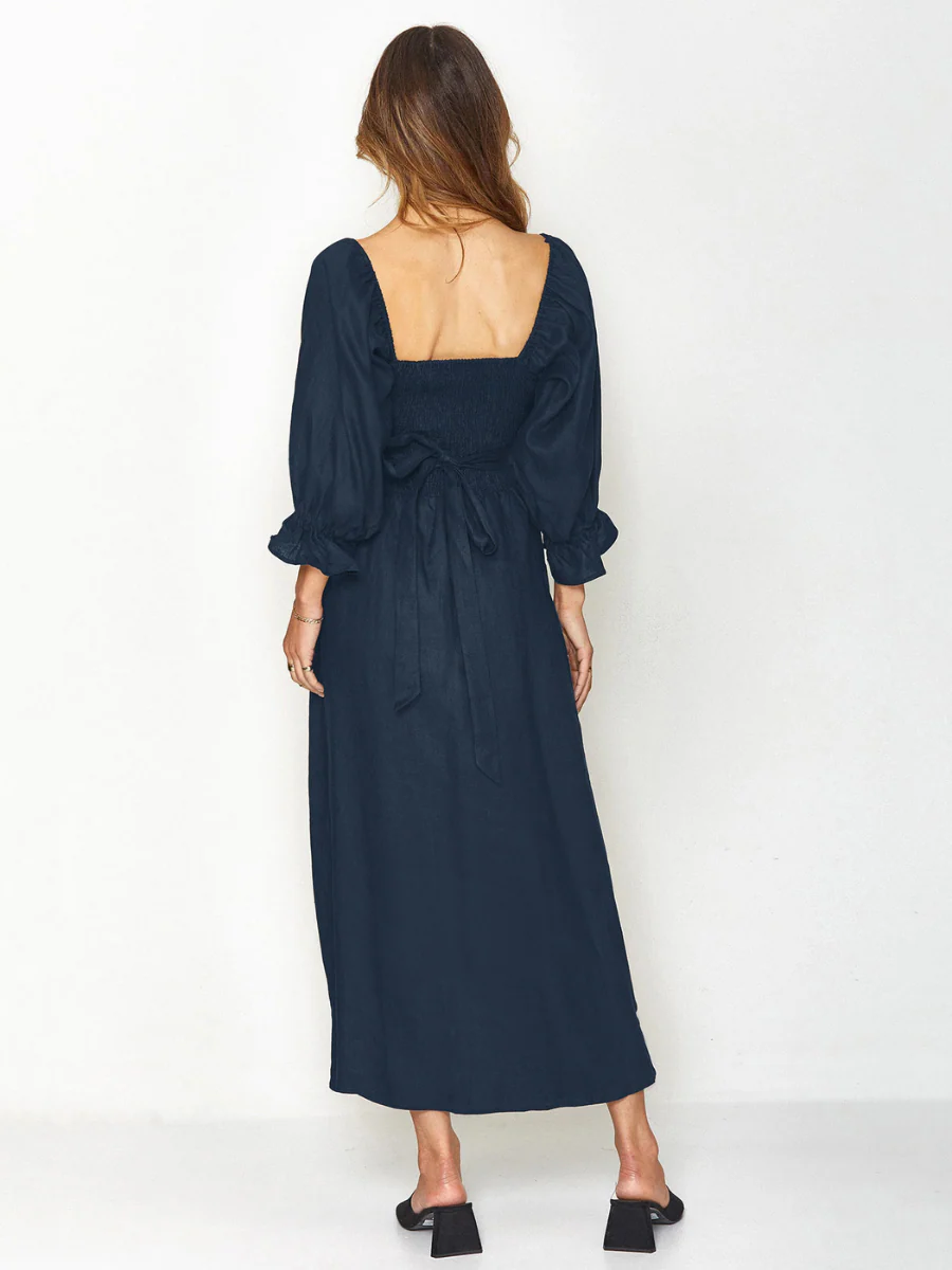 SUNSET SANDS TWO WAY WEARABLE MIDI DRESS - NAVY - Image 3