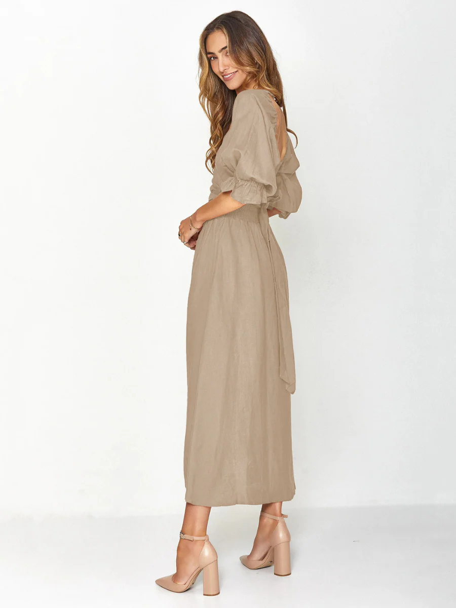 SUNSET SANDS TWO WAY WEARABLE MIDI DRESS - NEUTRAL - Image 3