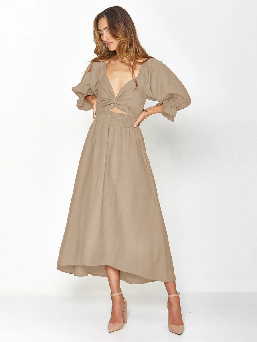 SUNSET SANDS TWO WAY WEARABLE MIDI DRESS - NEUTRAL - Image 5