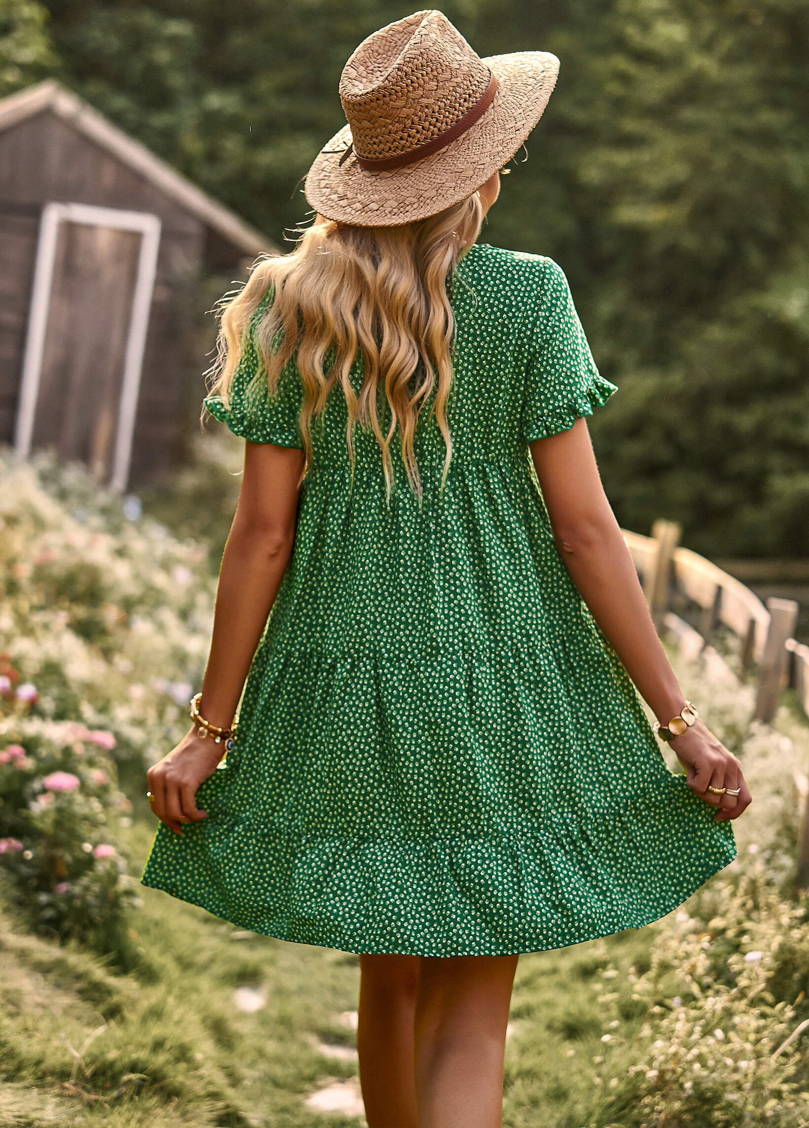 SUNSHINE SPOT MINI DRESS - GREEN - Image 2