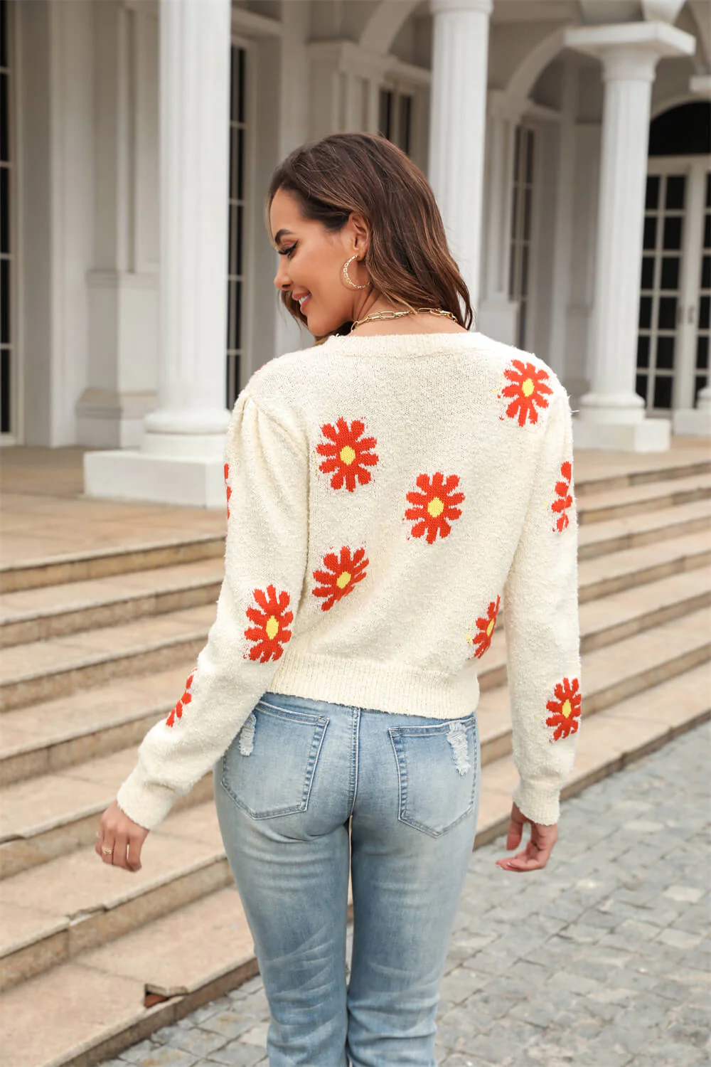 Sweeney Daisy Knitted Sweater - Beige - Image 3