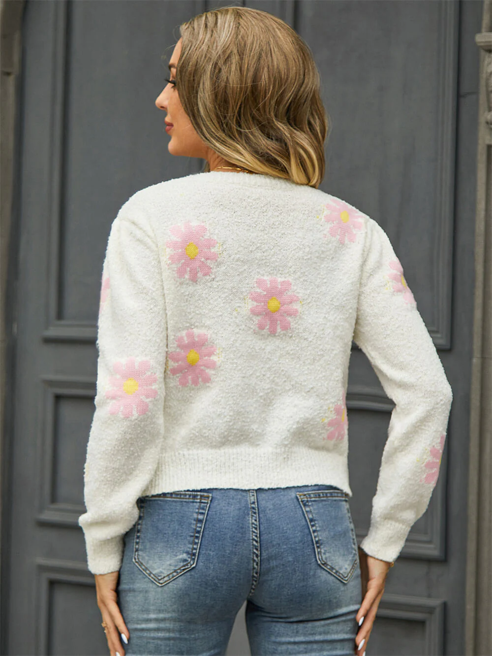 Sweeney Daisy Knitted Sweater - Cream - Image 3