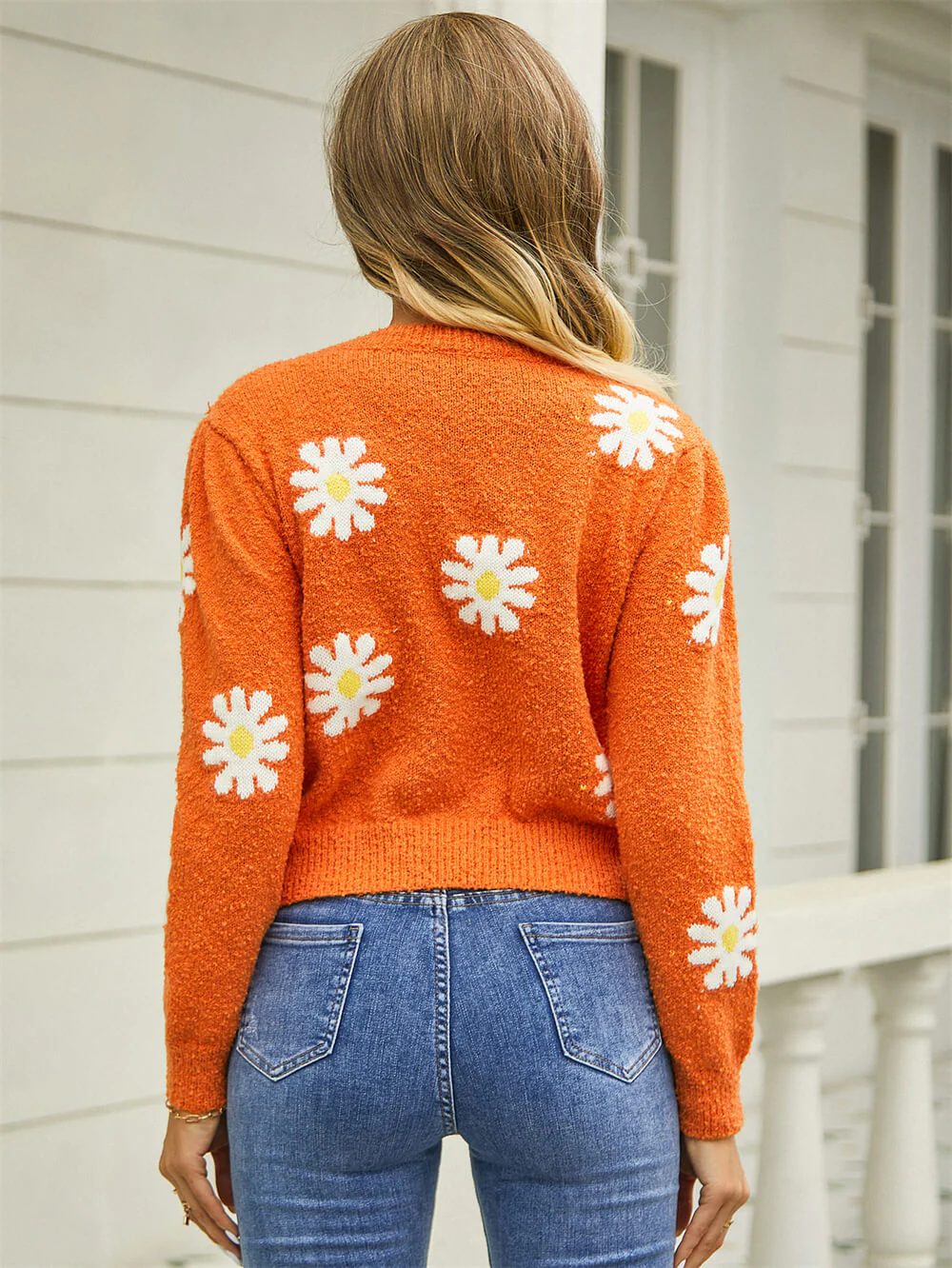 Sweeney Daisy Knitted Sweater - Orange - Image 3