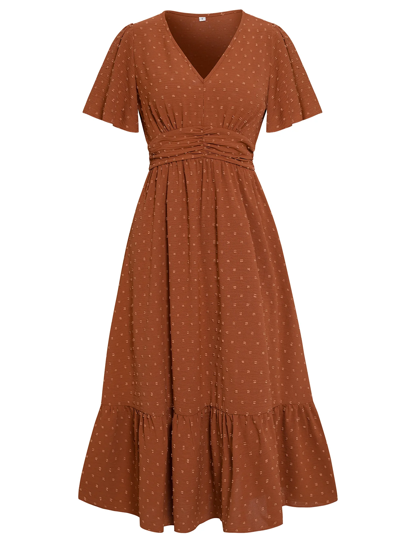 SWEETEST ONE POPPIES SHORT SLEEVE MAXI DRESS - BRICK - Image 7