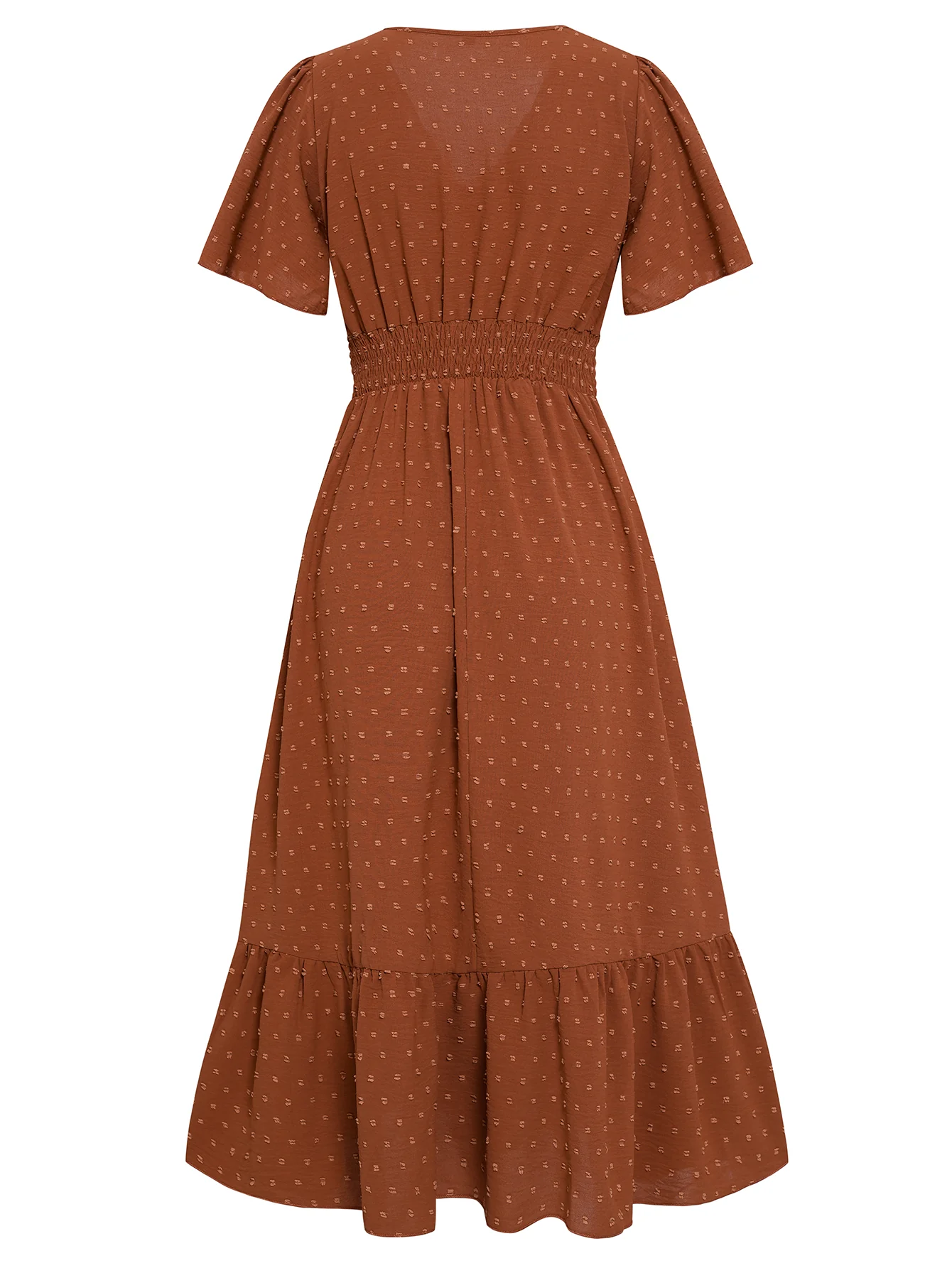 SWEETEST ONE POPPIES SHORT SLEEVE MAXI DRESS - BRICK - Image 8