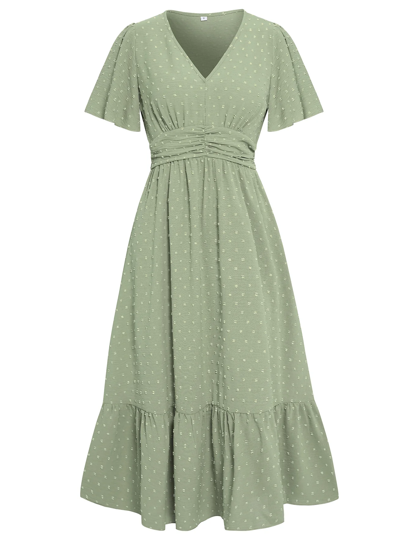 SWEETEST ONE POPPIES SHORT SLEEVE MAXI DRESS - SAGE - Image 7