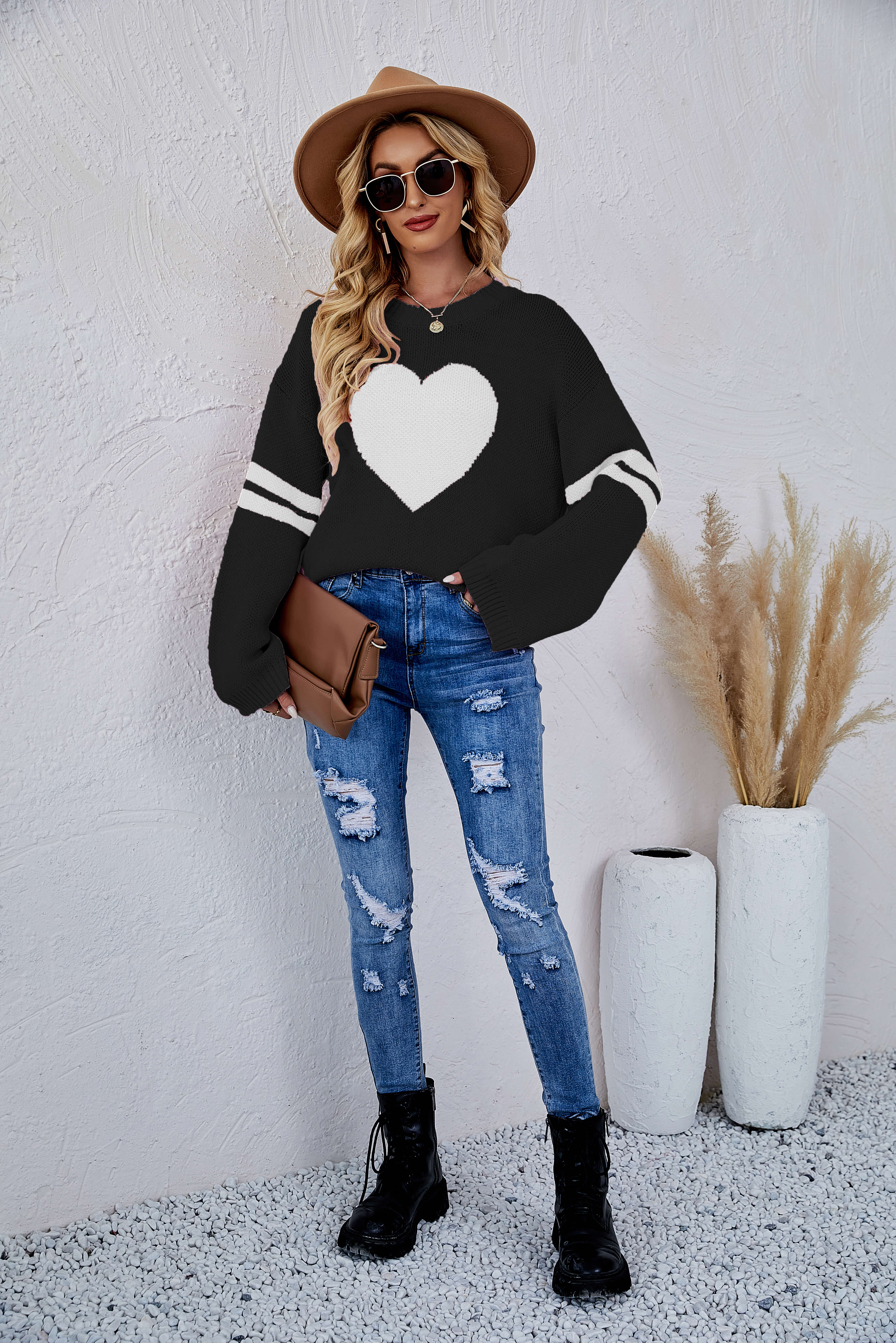 Sweetie With Heart Pullover Knit Sweater - Image 3