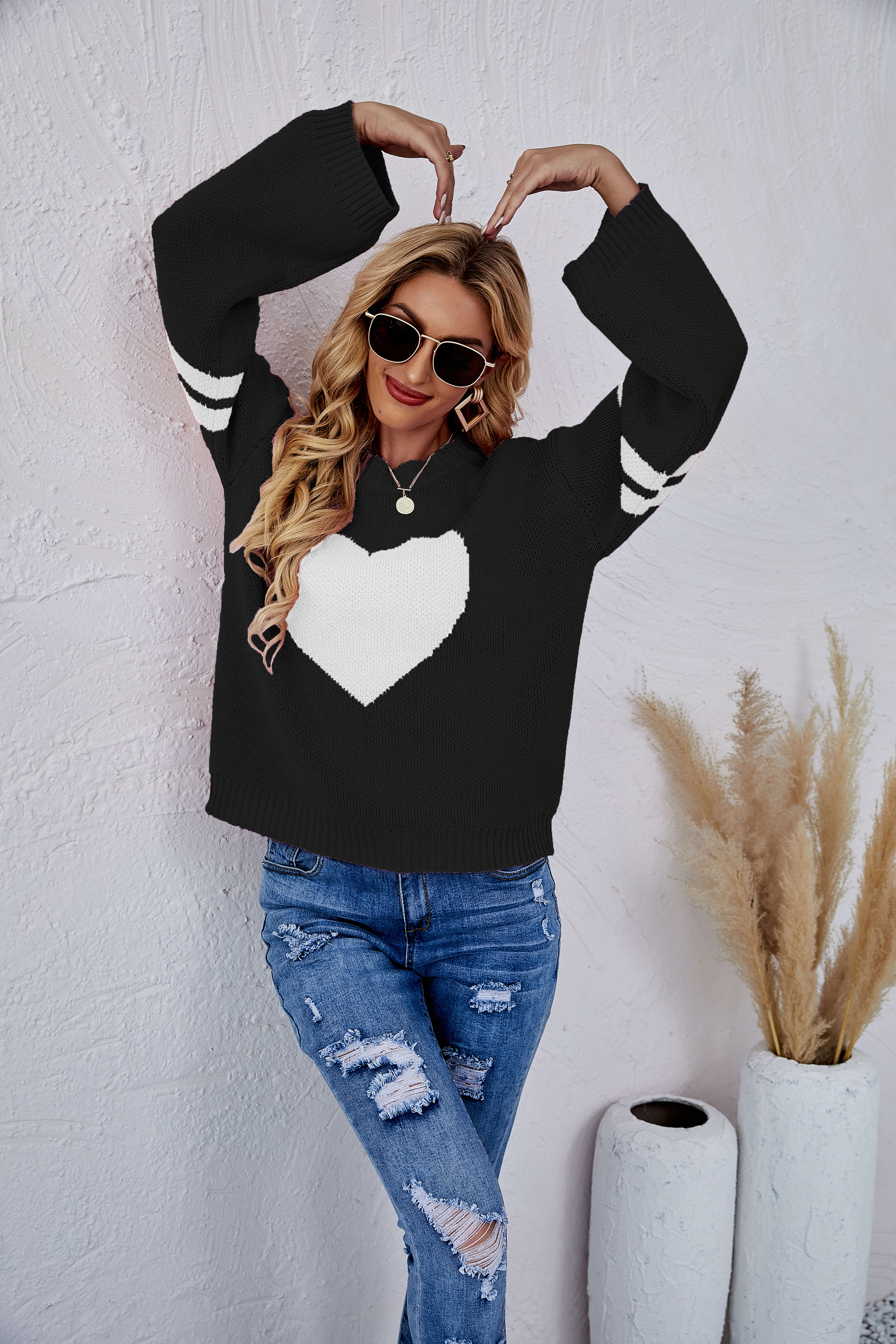 Sweetie With Heart Pullover Knit Sweater - Image 5