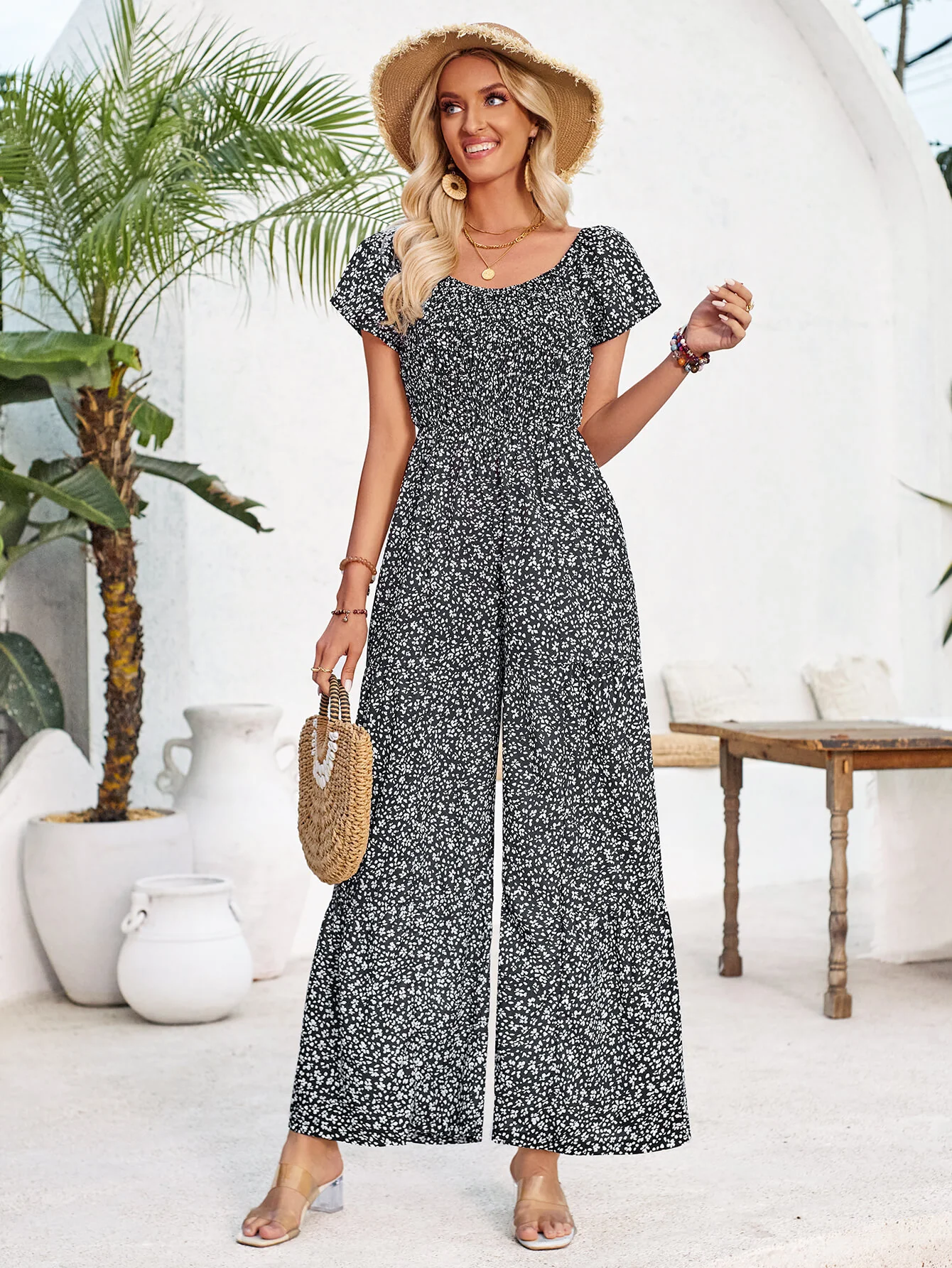 Tammy Off-Shoulder Jumpsuit - Black - Image 4