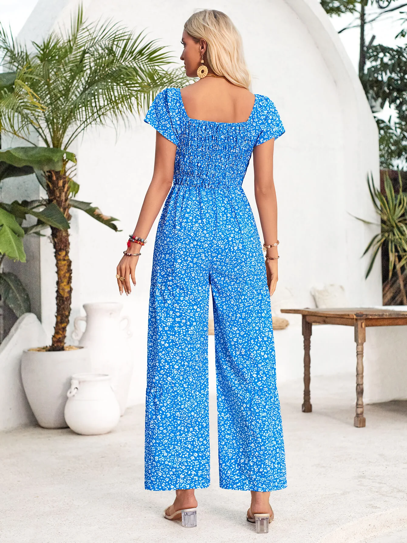 Tammy Off-Shoulder Jumpsuit - Blue - Image 3