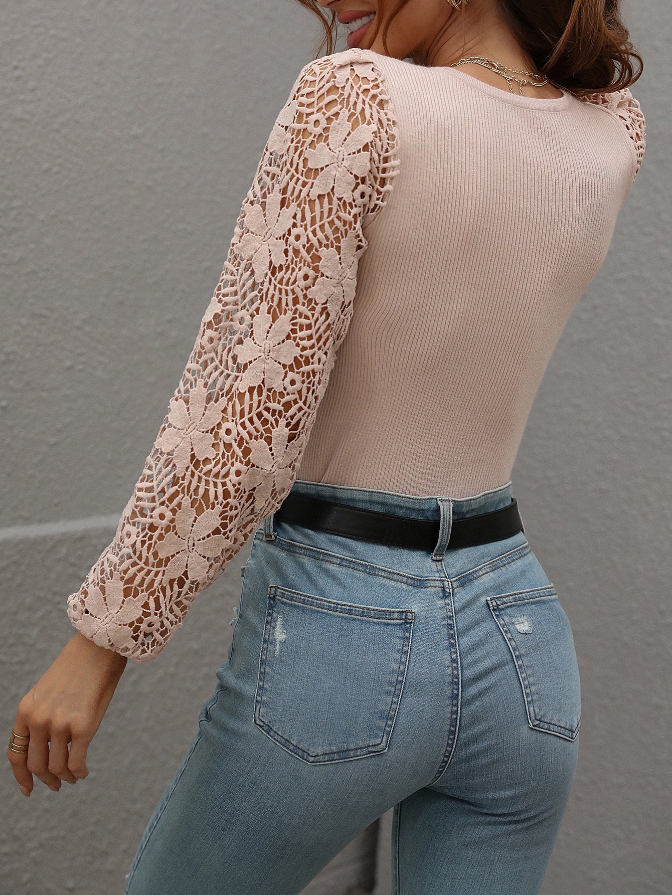 TAYLA KNIT TOP - BLUSH - Image 3
