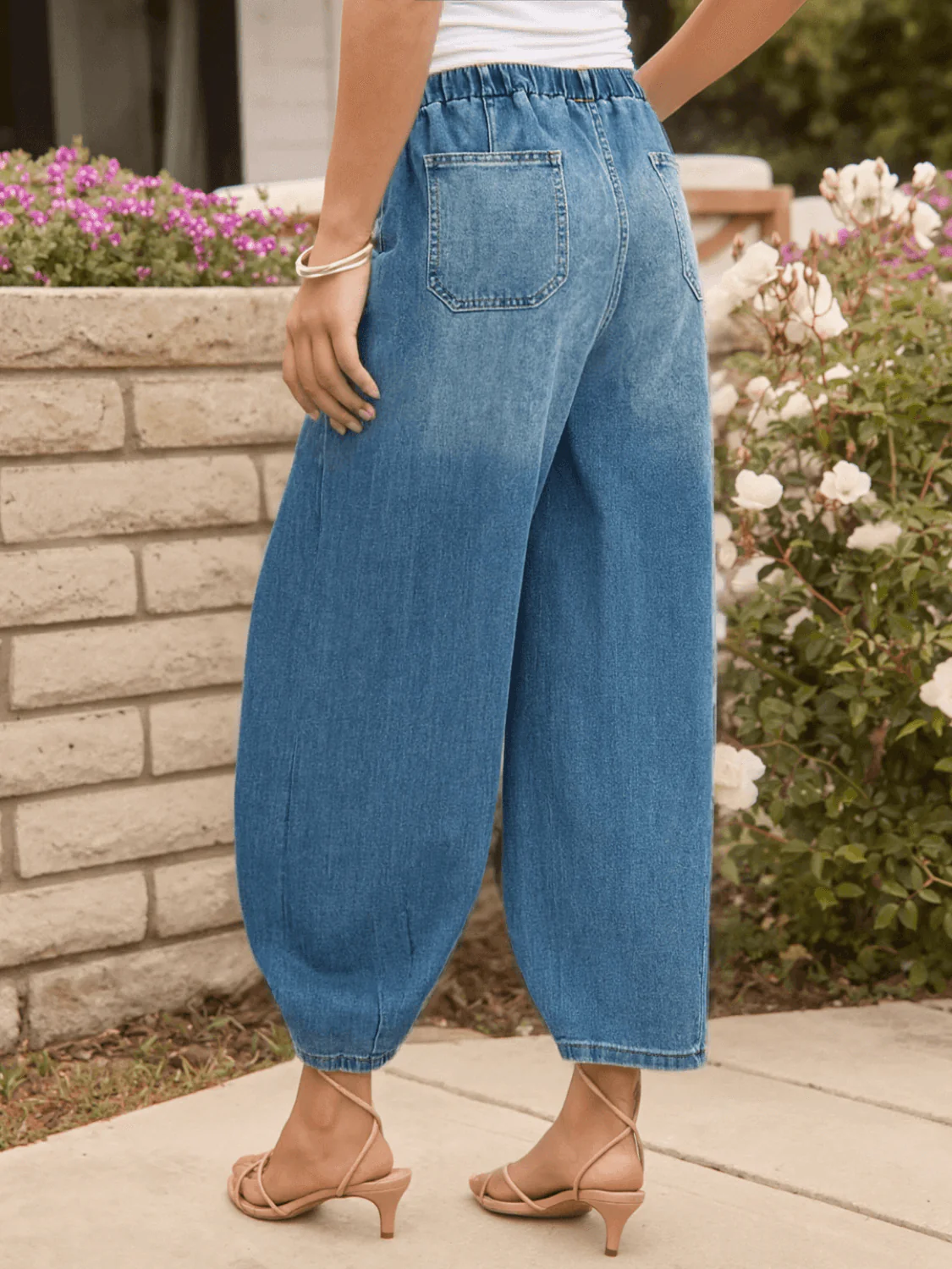 Teien Rigid Pintuck Barrel Jeans - blue - Image 3