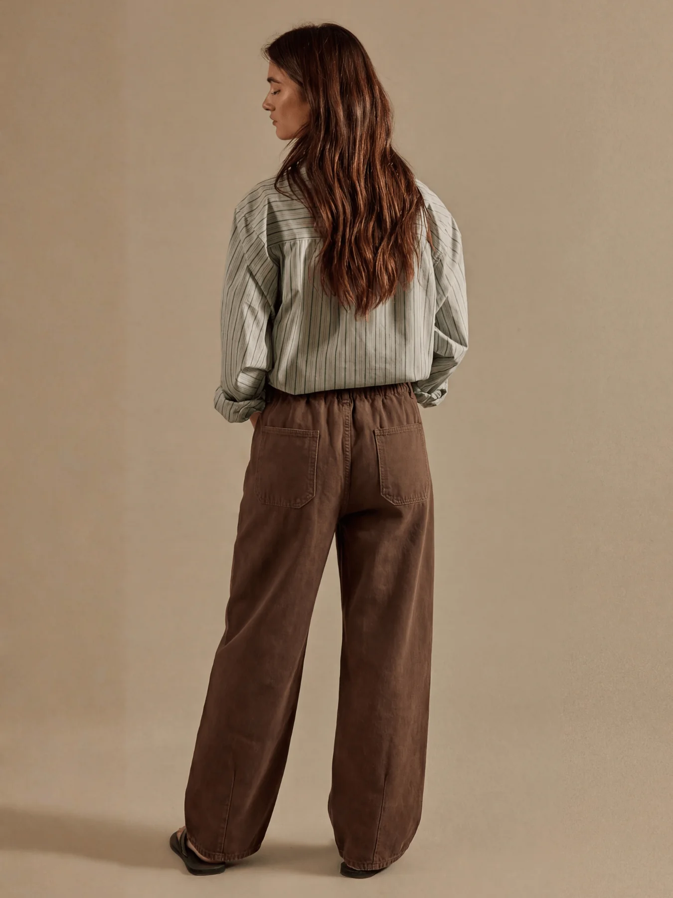 Teien Rigid Pintuck Barrel Jeans - chocolate - Image 3