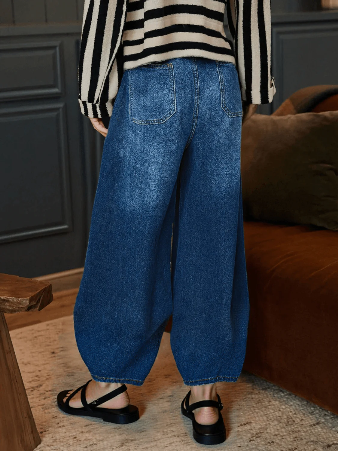 Teien Rigid Pintuck Barrel Jeans - denim - Image 5
