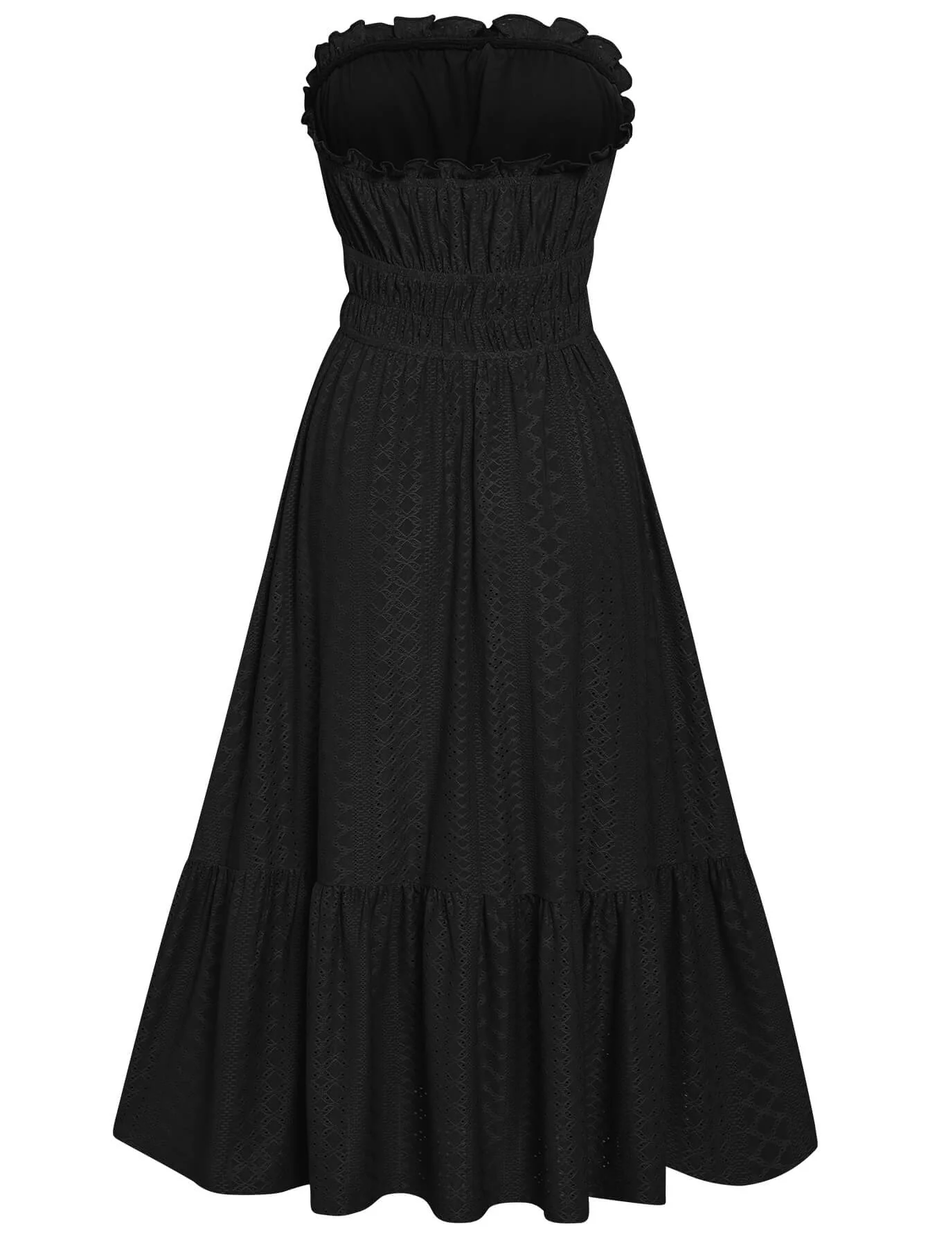 THE NEW YOU STRAPLESS LACE MIDI DRESS - BLACK - Image 7