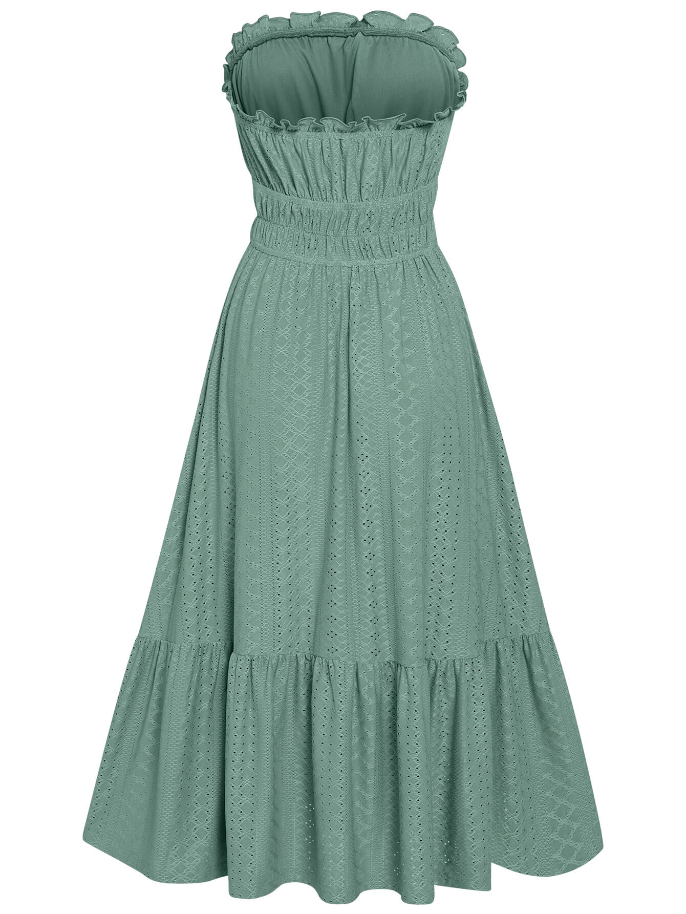 THE NEW YOU STRAPLESS LACE MIDI DRESS - SAGE - Image 7