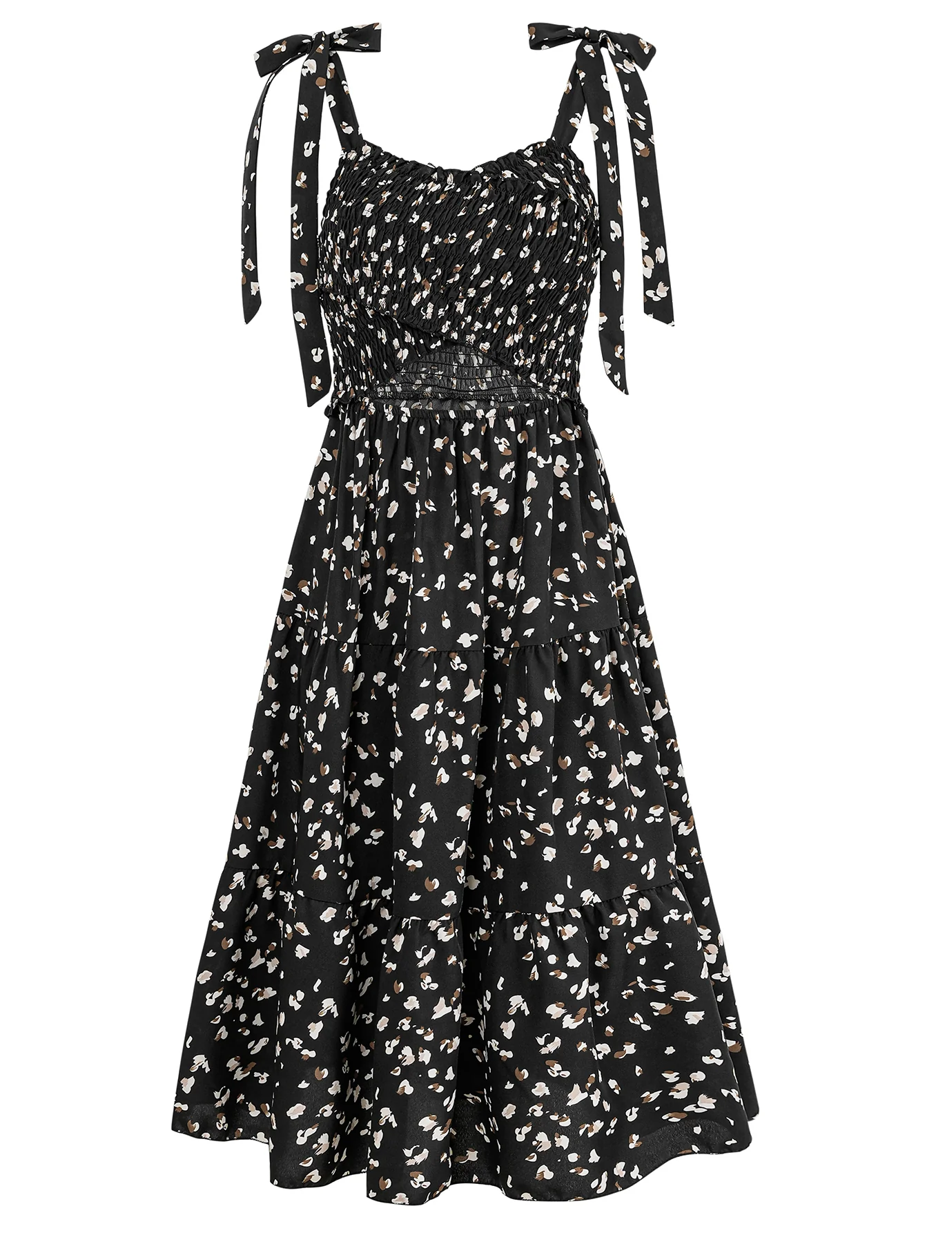 Timeless Beauty Cutout Floral Midi Dress - Black - Image 7