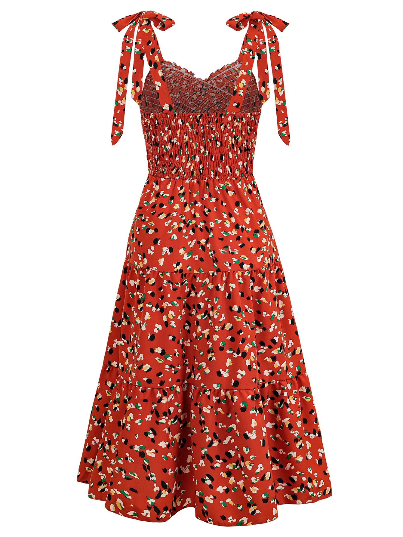 Timeless Beauty Cutout Floral Midi Dress - Brick - Image 8