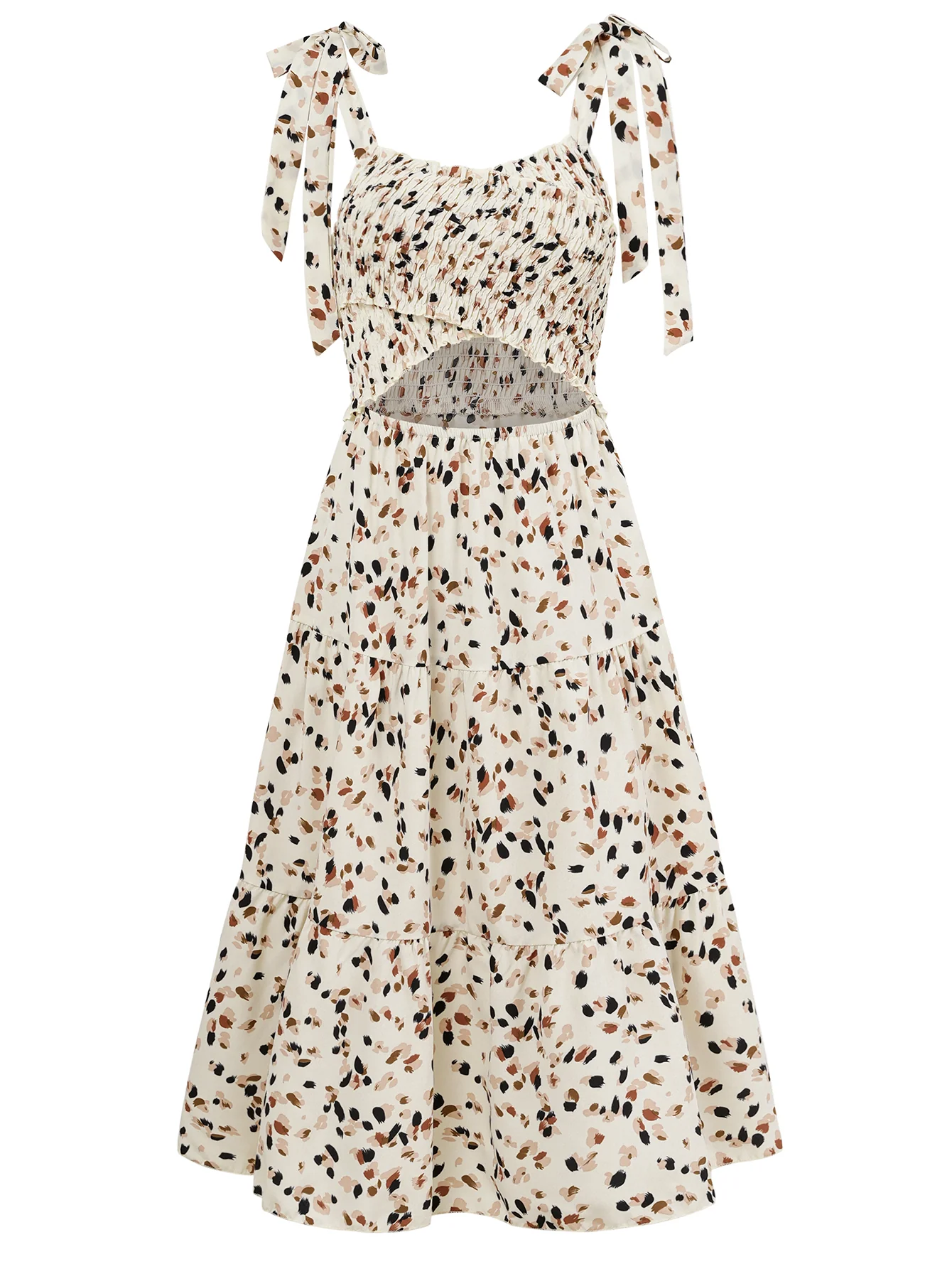 Timeless Beauty Cutout Floral Midi Dress - Cream - Image 7