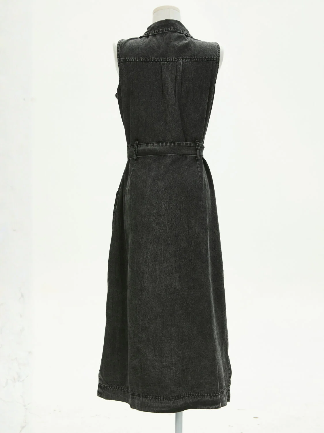 Timko Waist Tie Denim Mini Dress - black - Image 8