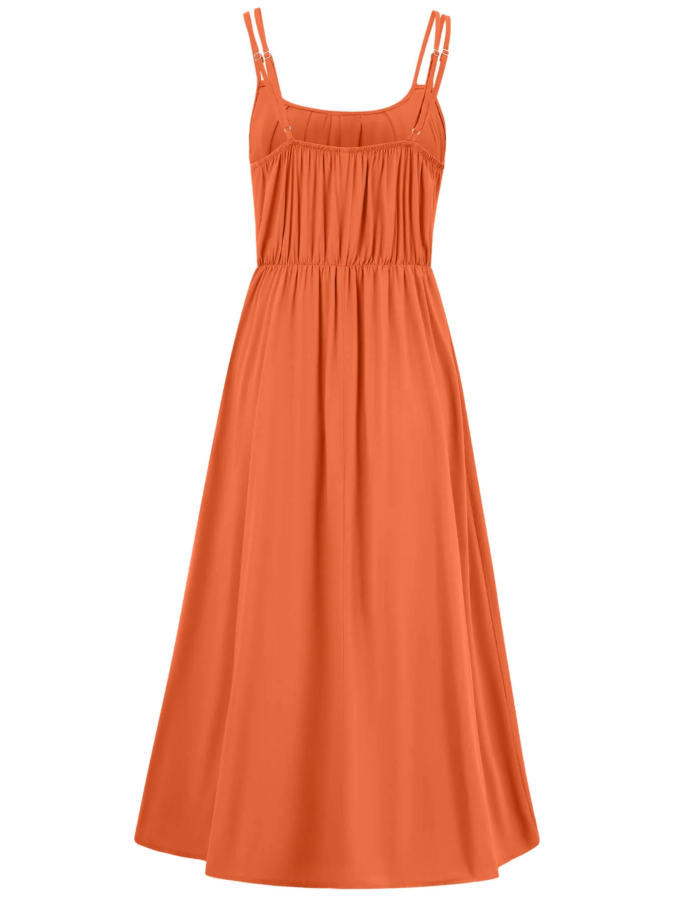 Touch Of Lawn Front Tie Midi Dress - Orange - Image 7