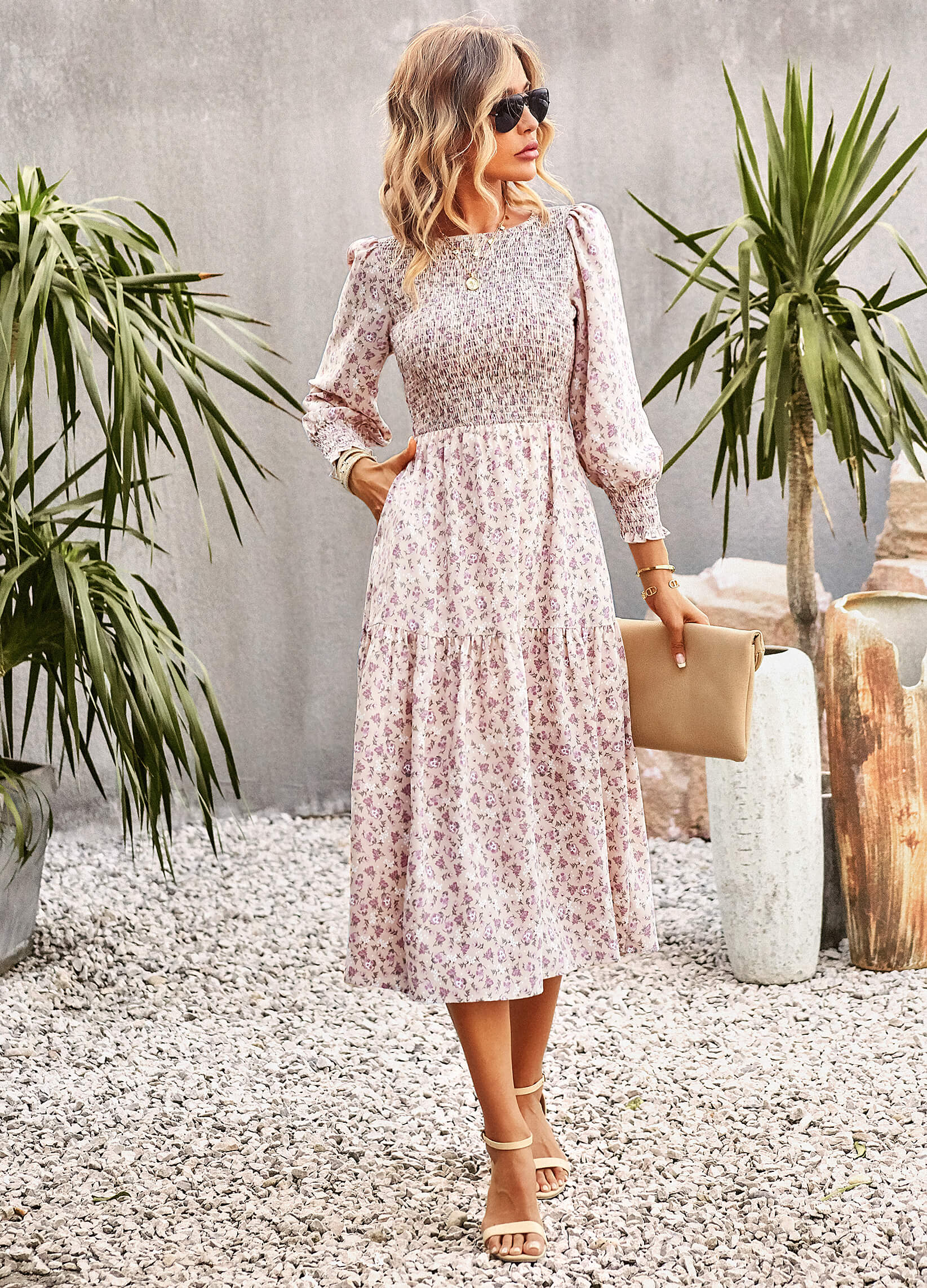 TRADING PLACES FLORAL MIDI DRESS - CREPE - Image 3