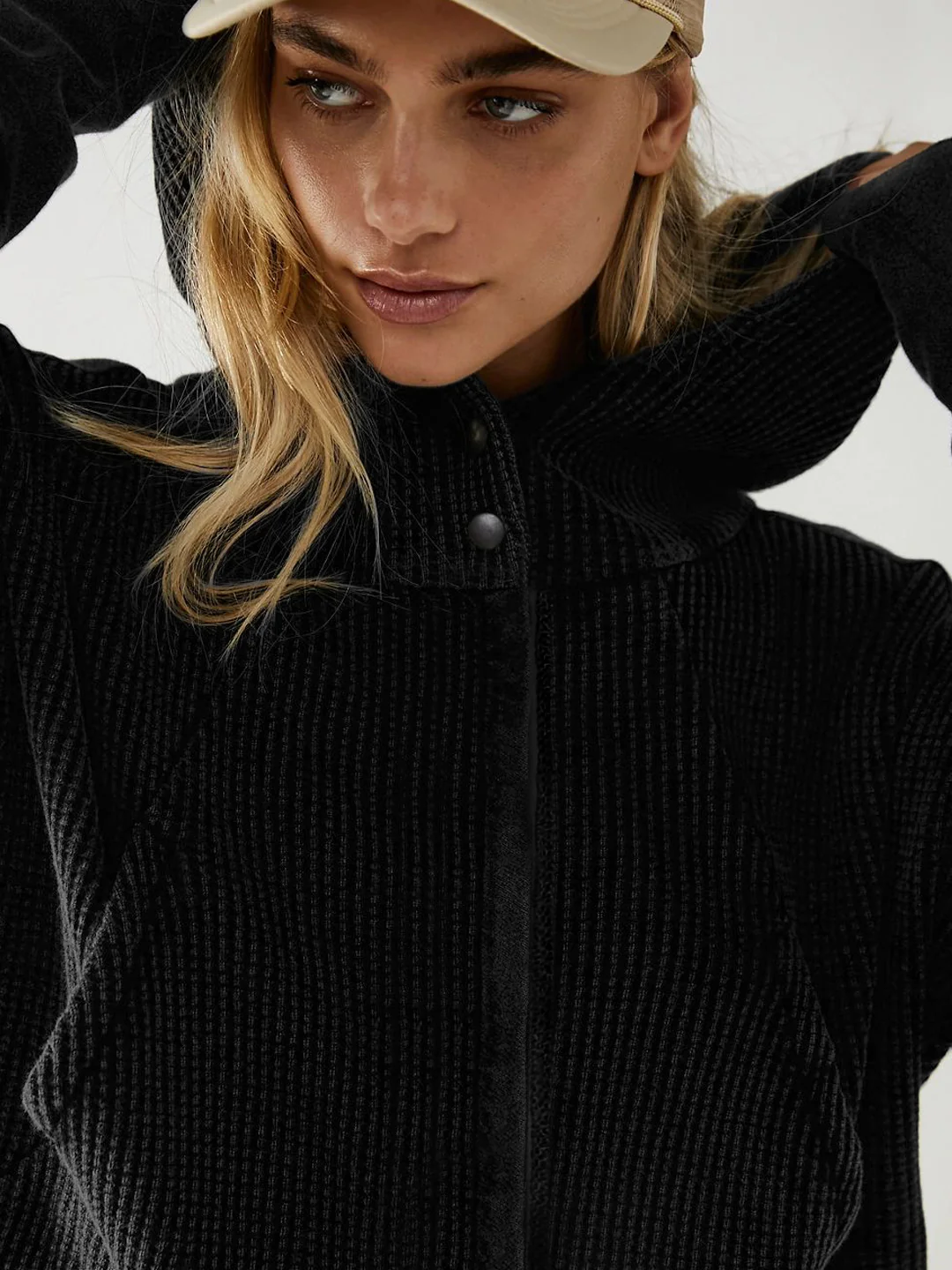 Treyson Bomber Hoody Jacket - Black - Image 5