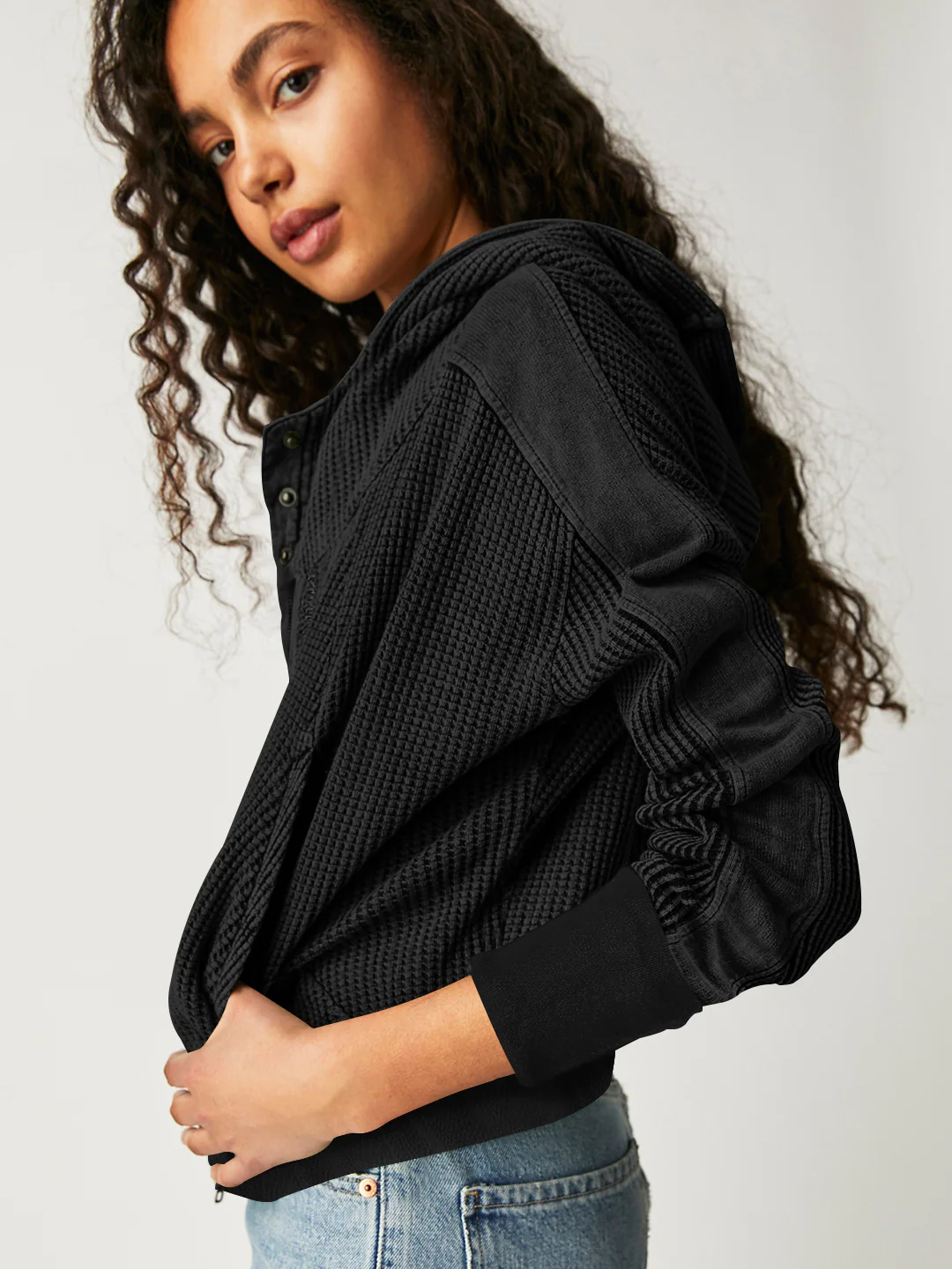 Treyson Bomber Hoody Jacket - Black - Image 6