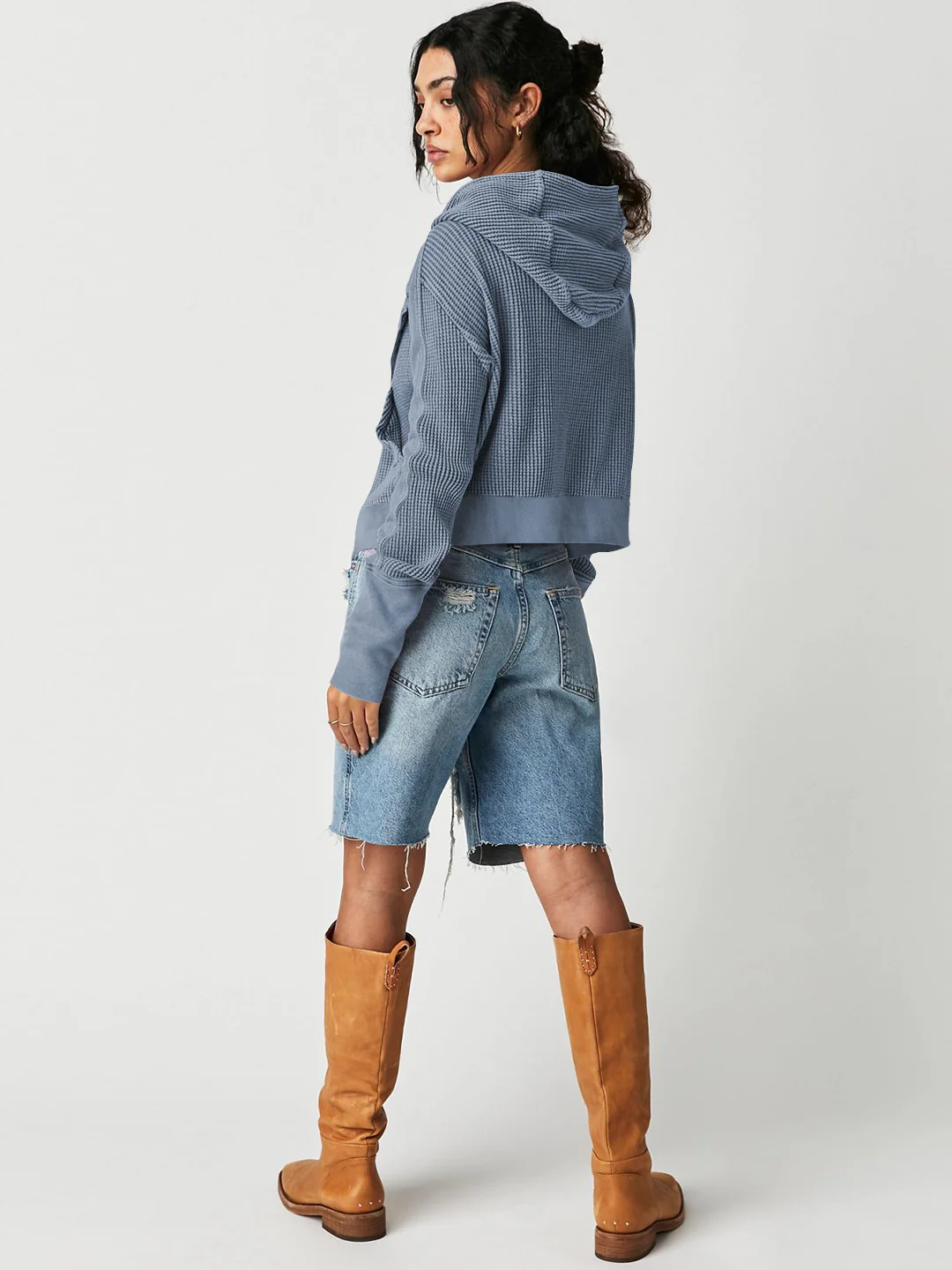 Treyson Bomber Hoody Jacket - Blue - Image 4