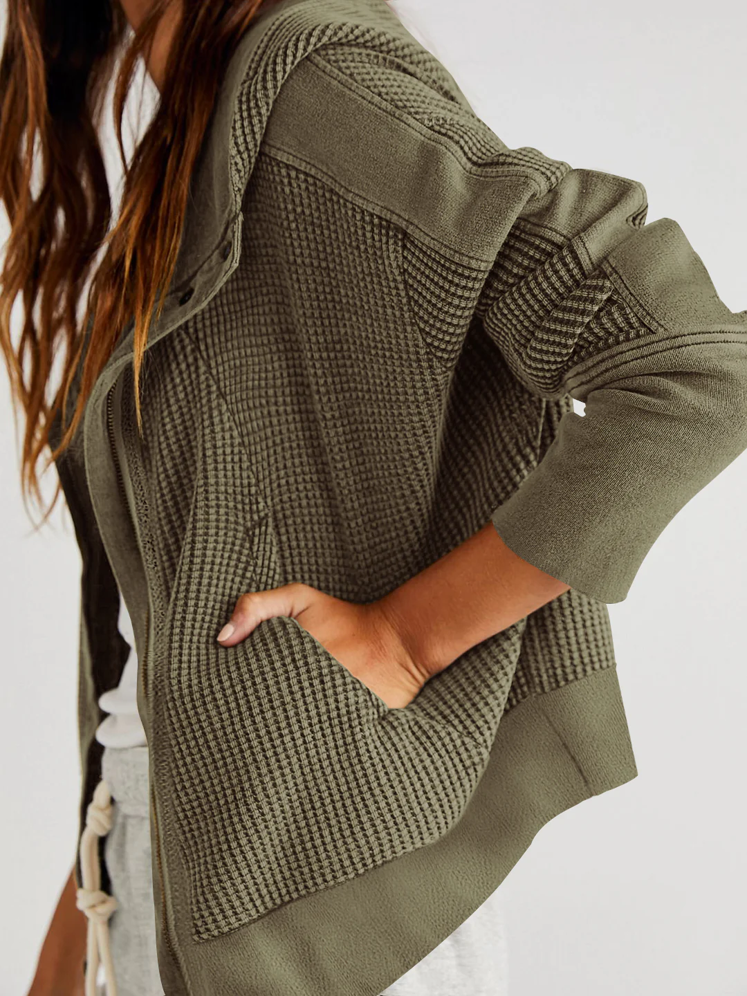 Treyson Bomber Hoody Jacket - Olive - Image 3