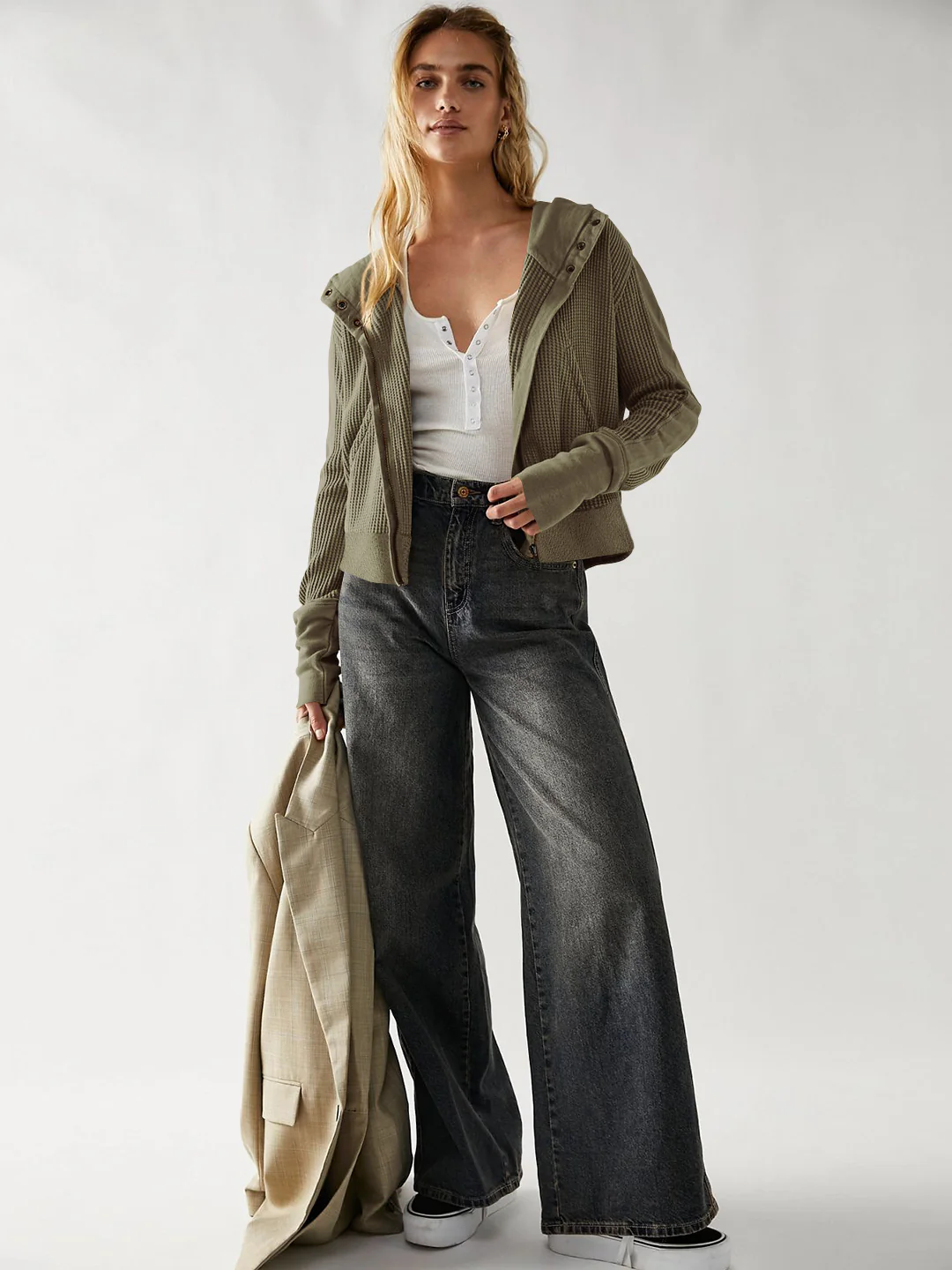 Treyson Bomber Hoody Jacket - Olive - Image 5