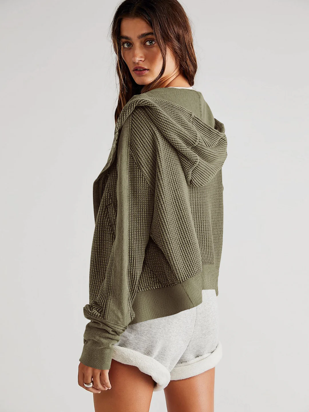Treyson Bomber Hoody Jacket - Olive - Image 7