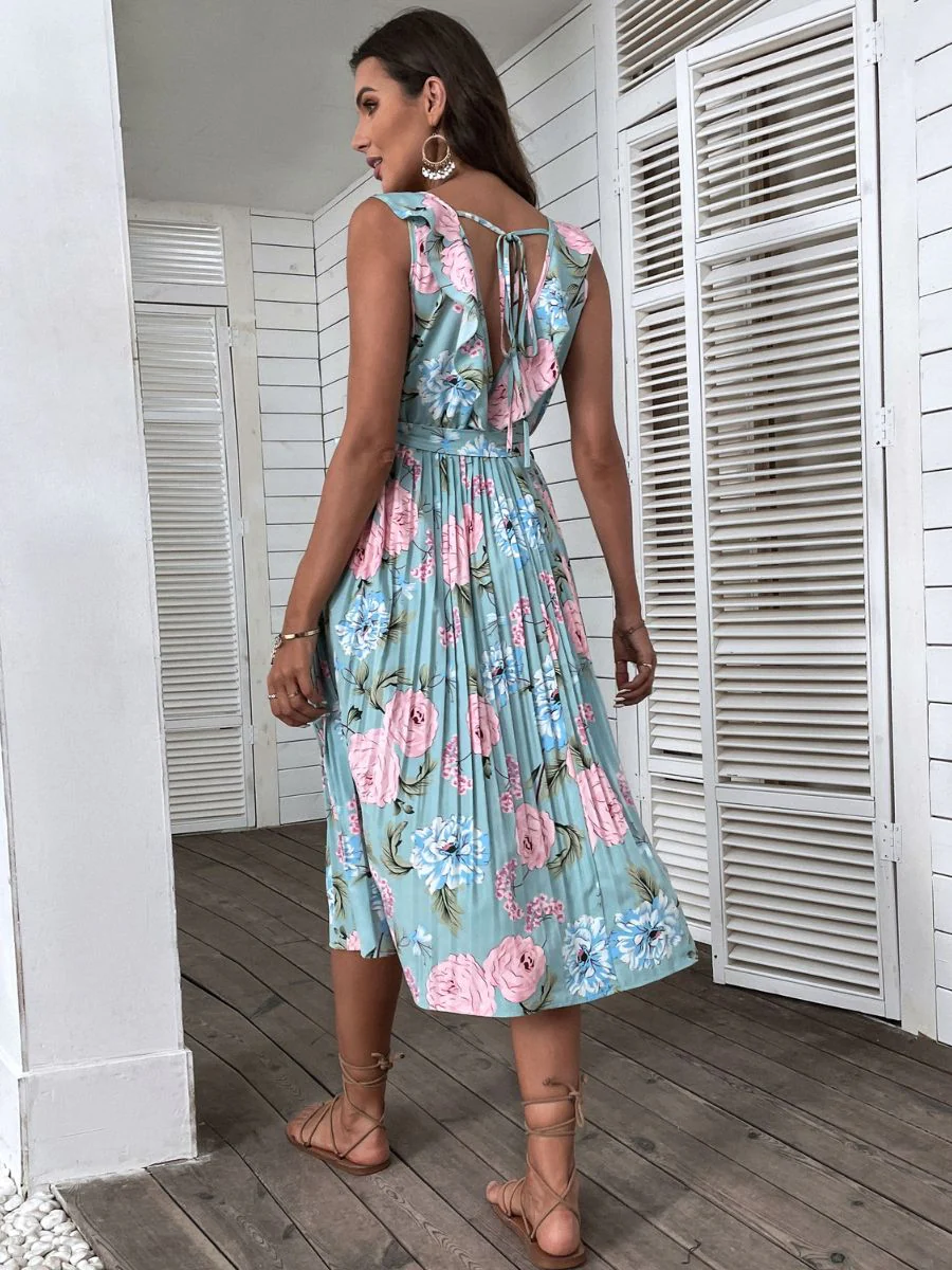 UKE MIDI DRESS - BLUE FLORAL - Image 3