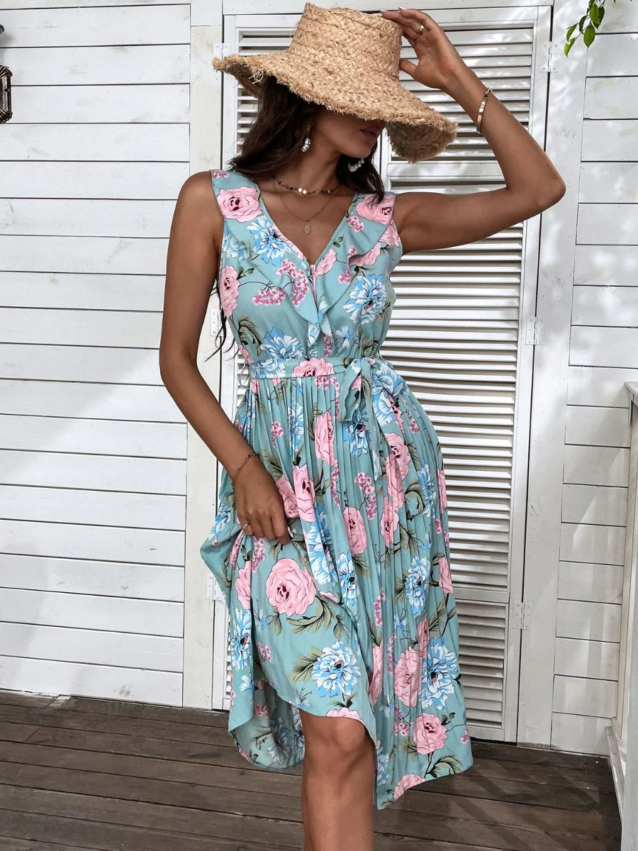 UKE MIDI DRESS - BLUE FLORAL - Image 5