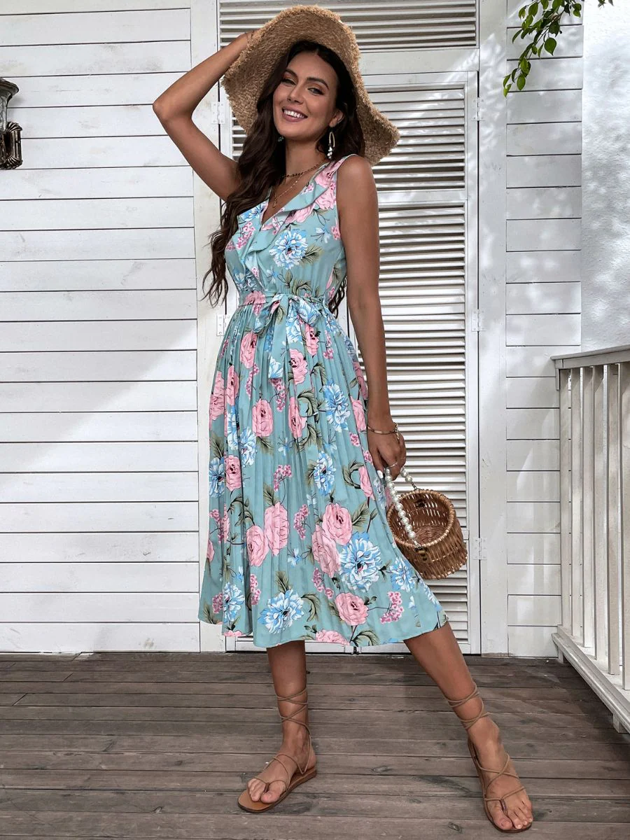 UKE MIDI DRESS - BLUE FLORAL - Image 6