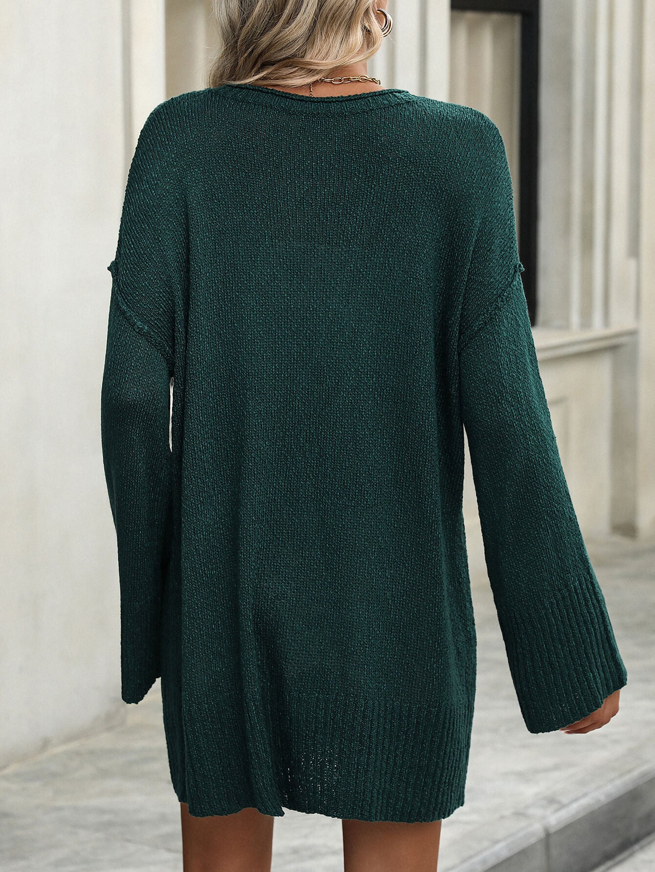 Uptown Girl Mini Sweater Dress - Green - Image 6