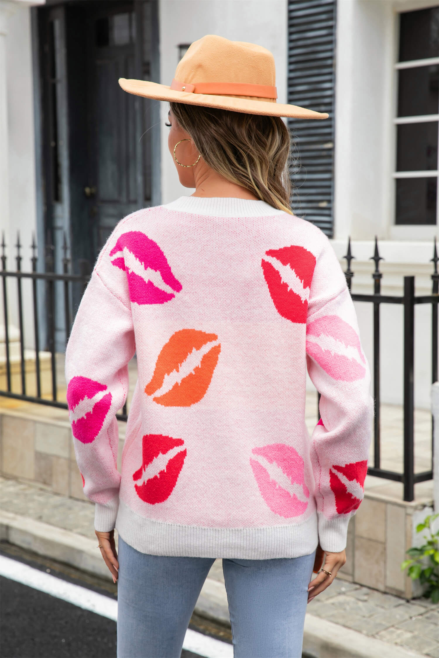 Valentine Kiss Knit Sweater - Pink - Image 6
