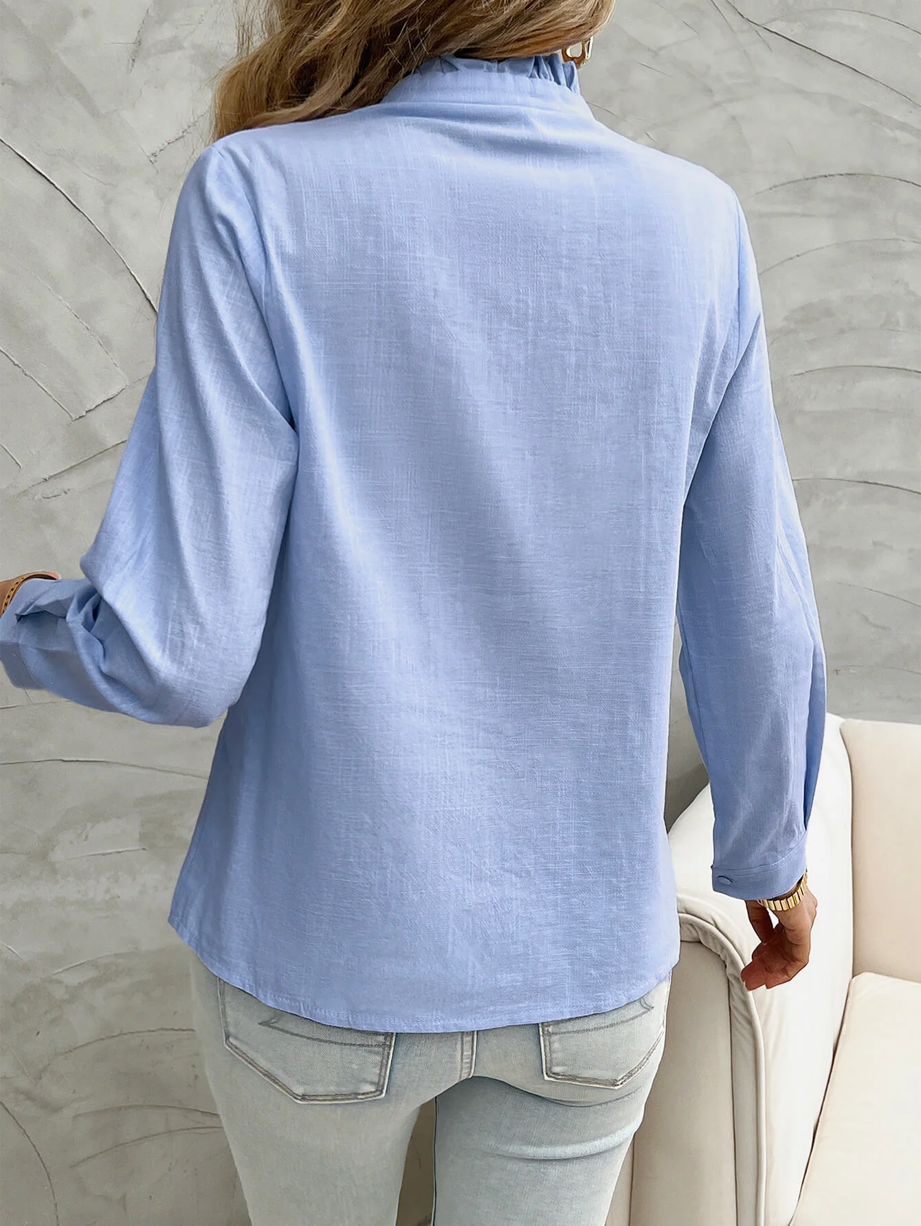 Vicky Ruffle Trim Button Down Shirt - Image 6