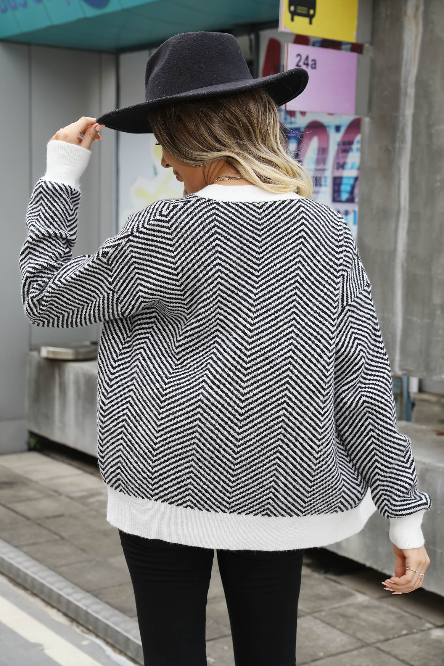 Warm Thoughts Button Down Cardigan - Black - Image 6
