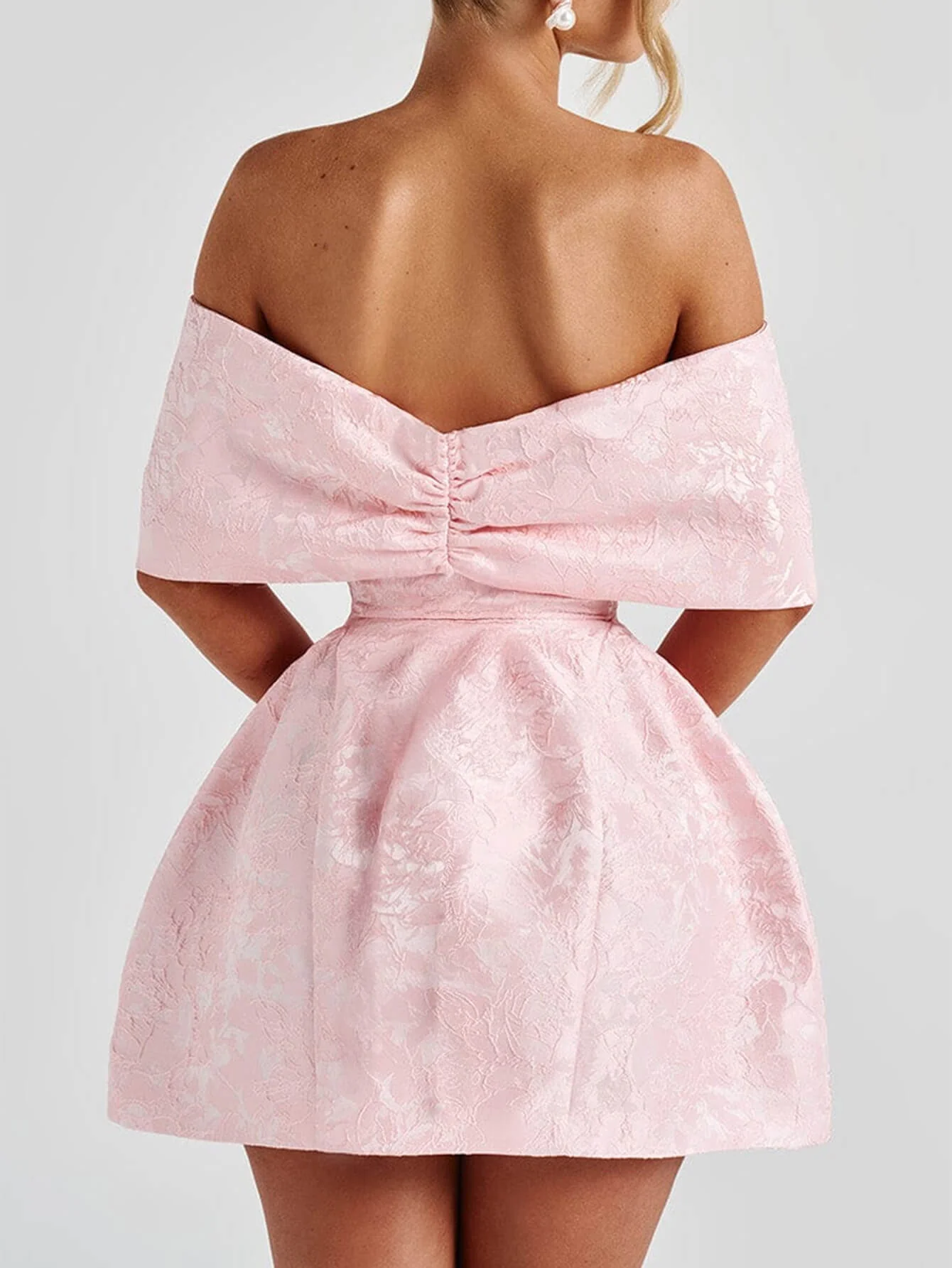 Whispering Bow Off The Shoulder Mini Dress - Image 3