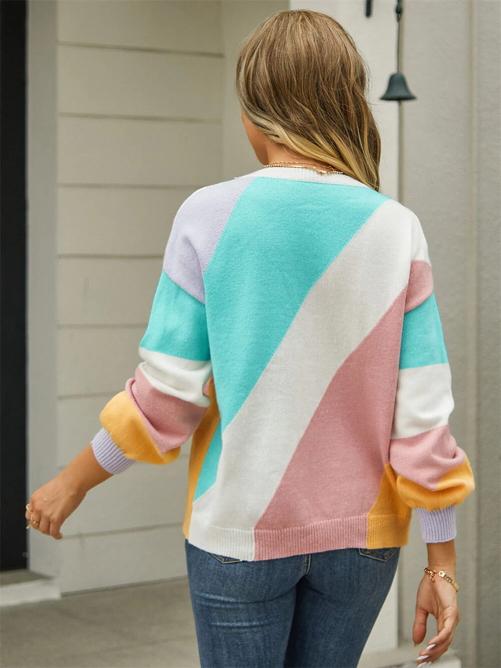 Whitfield Striped Knit Sweater - Green - Image 3