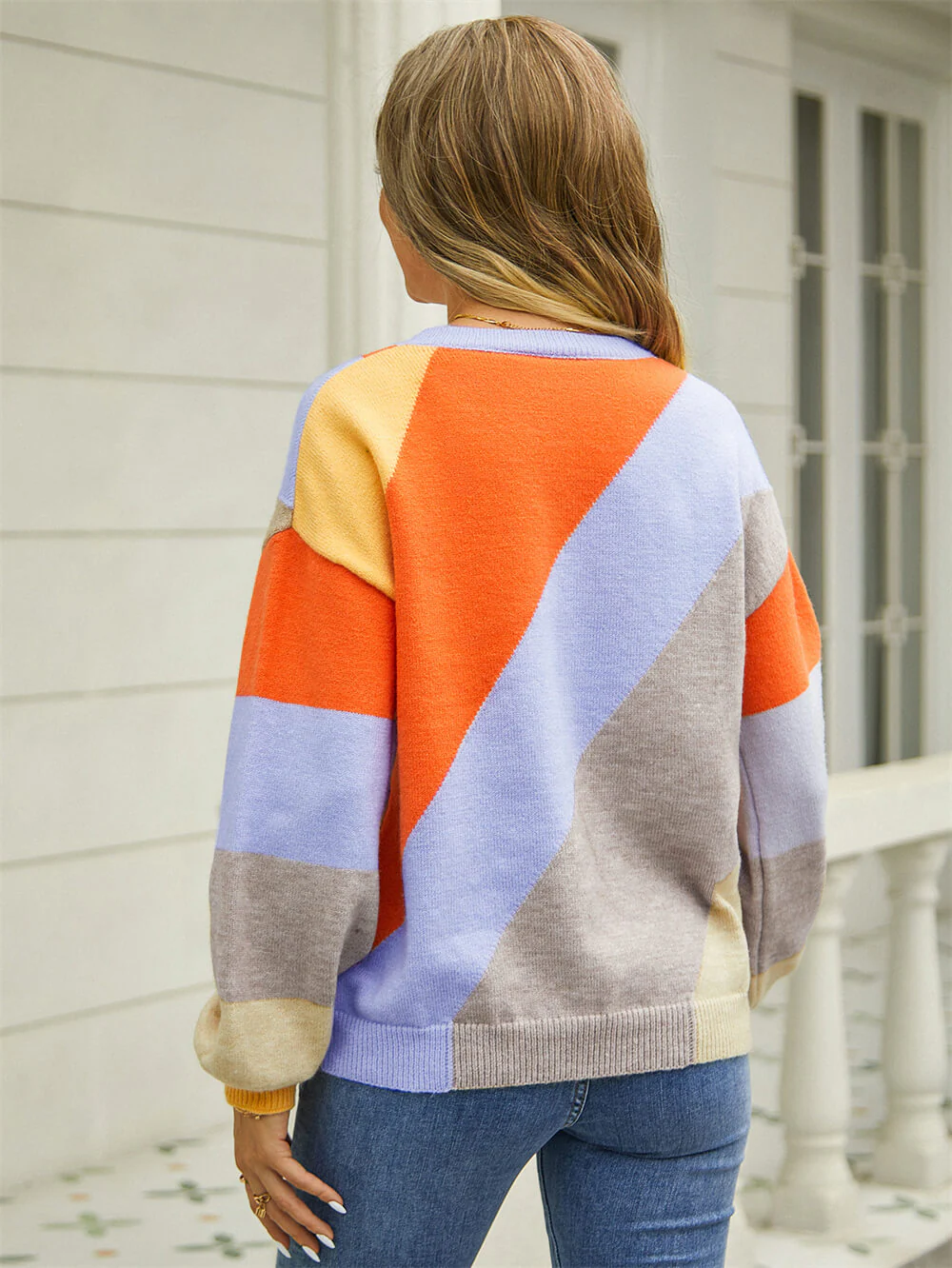 Whitfield Striped Knit Sweater - Orange - Image 5